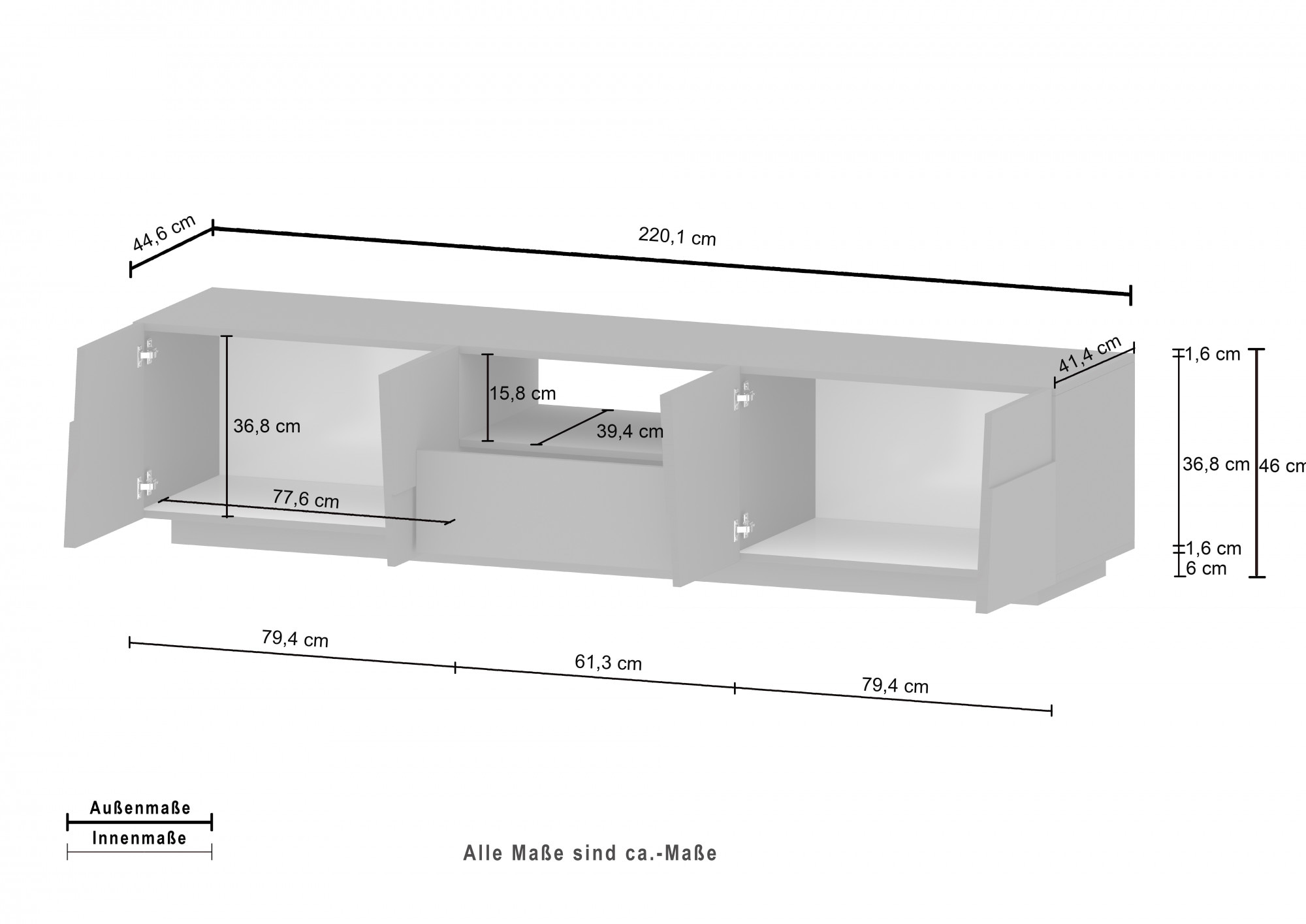 Home affaire Lowboard »Pongo« 1 Stk. tlg.
