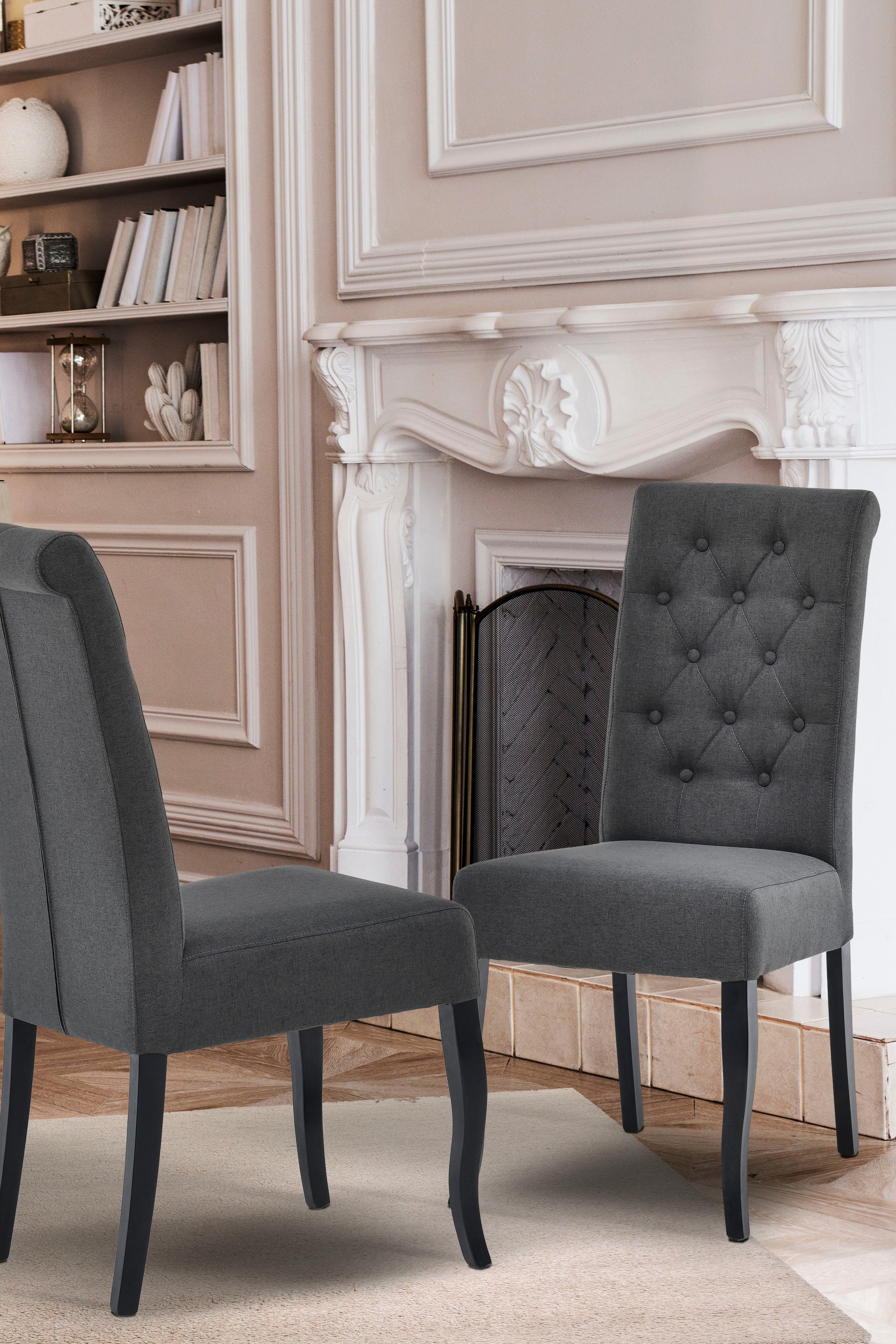 Image of Home affaire 4-Fussstuhl »Caputh«, (Set), 2 St., Microfaser, im 2er-Set, aus massiver Buche bei Ackermann Versand Schweiz