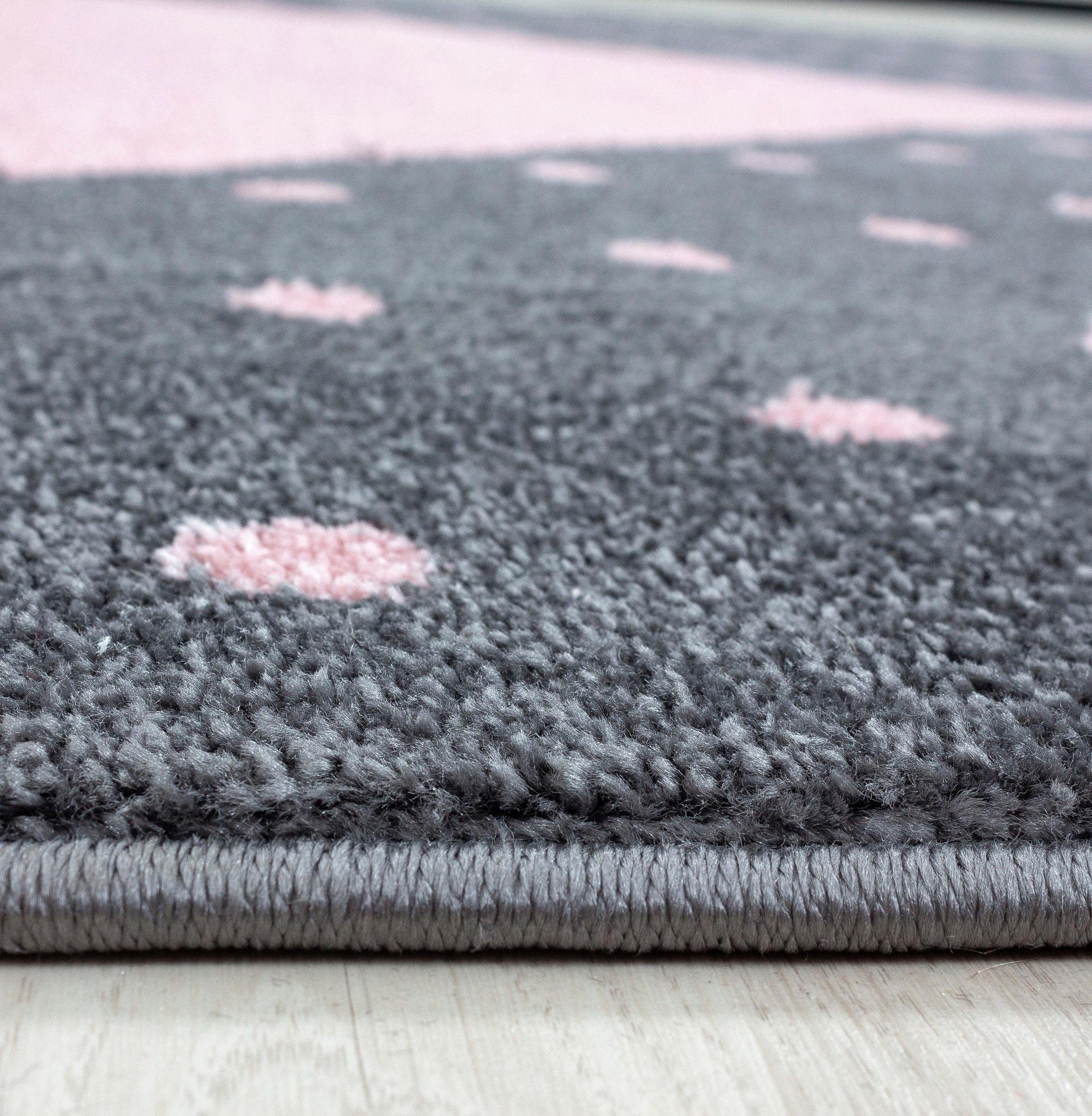 Ayyildiz Teppiche Kinderteppich »Bambi 830«, rechteckig, 11 mm Höhe, auch in rund, Herz Motiv, Kurzflor