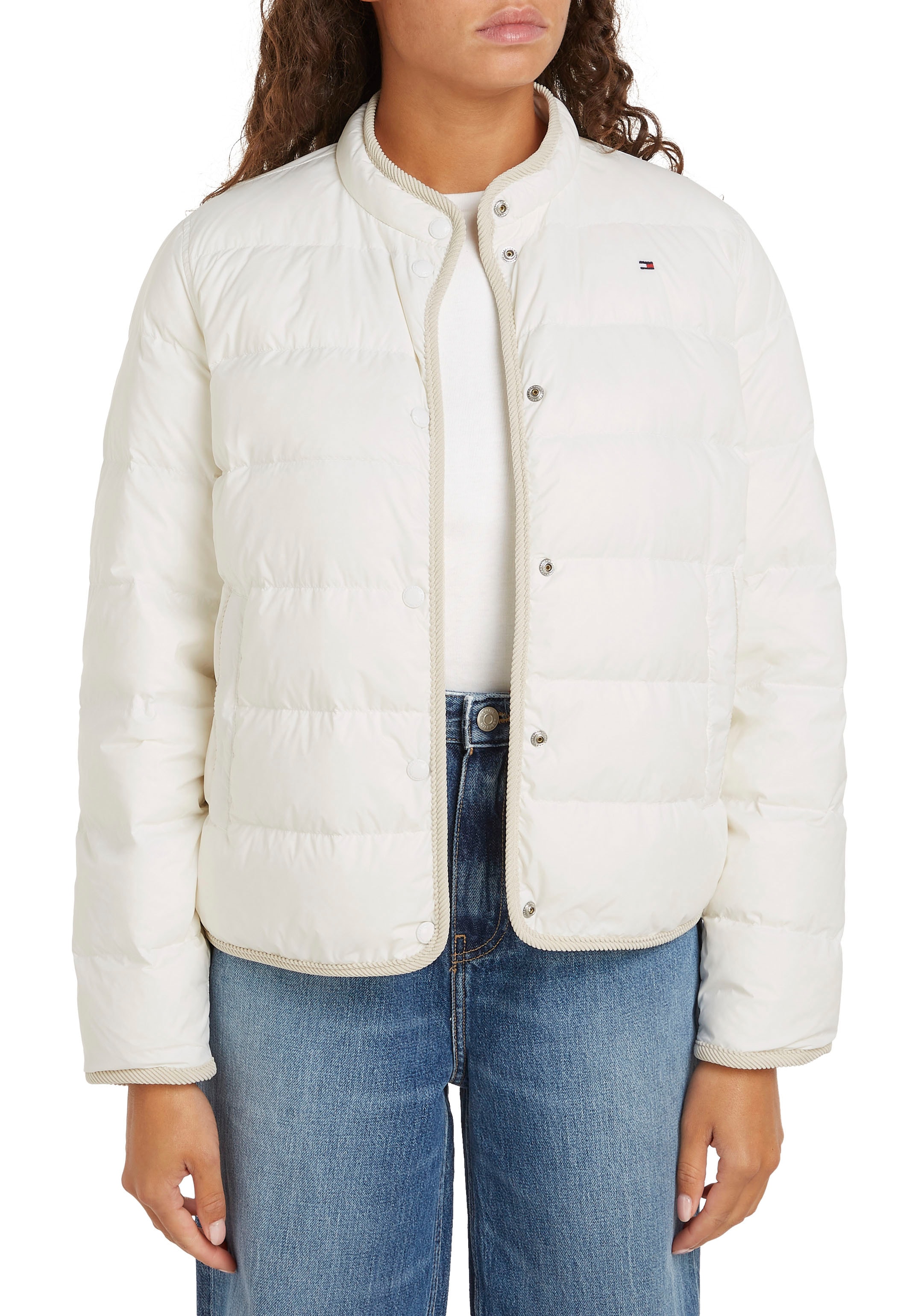 Tommy Hilfiger Steppjacke »LW DOWN COLLARLESS JACKET«, mit leichter Wattierung