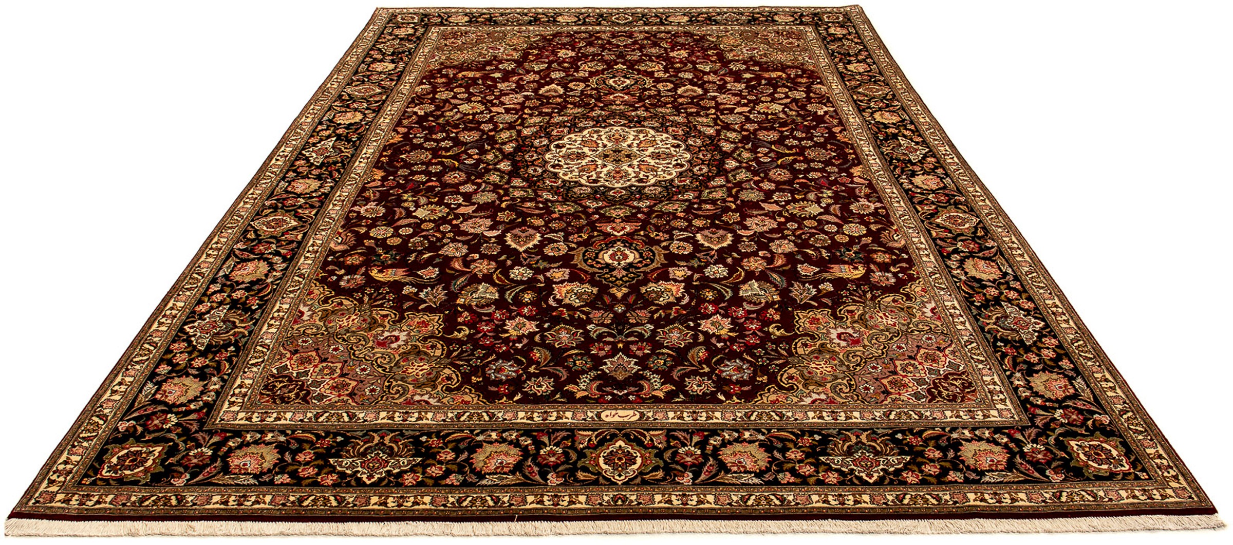 Image of morgenland Orientteppich »Perser - Täbriz - Royal - 364 x 247 cm - dunkelrot«, rechteckig, 7 mm Höhe, Wohnzimmer, Handgeknüpft, Einzelstück mit Zertifikat bei Ackermann Versand Schweiz