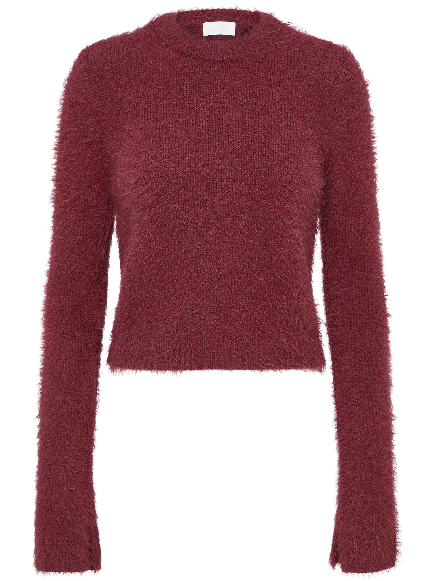 LeGer Rundhalspullover »Sharon, LeGer by Lena Gercke« aus Flauschgarn, Schlitz am Ärmel