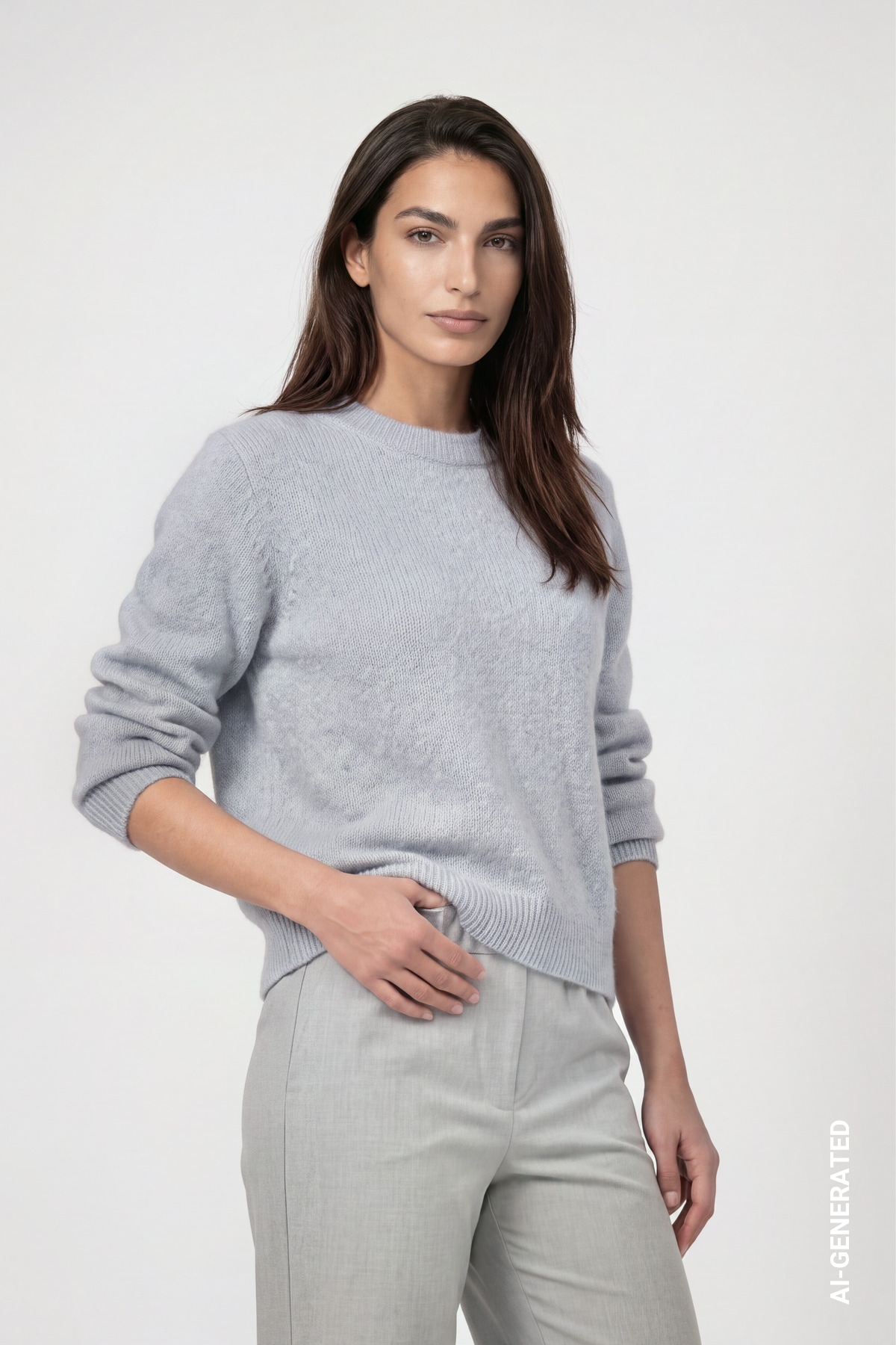 Image of Monari Strickpullover "Flausch Lurex" Regular fit mit Rundhalsausschnitt, Woll-Mix