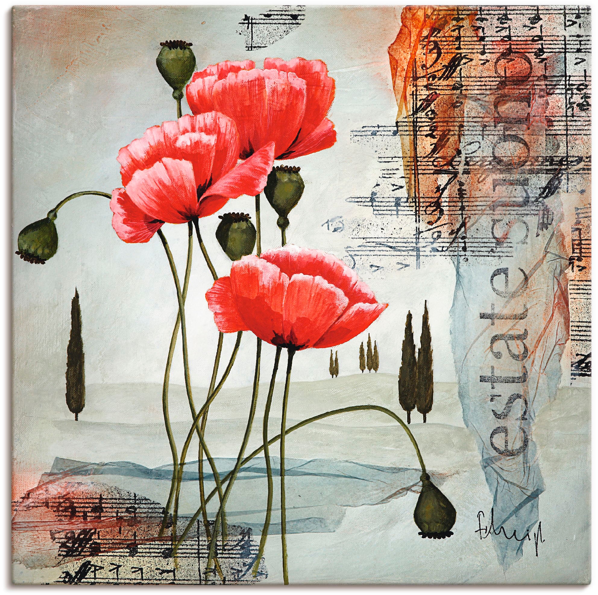 Image of Artland Wandbild "Klatschmohn" Blumen 1 Stk. tlg. als Leinwandbild, Poster in verschied. Grössen