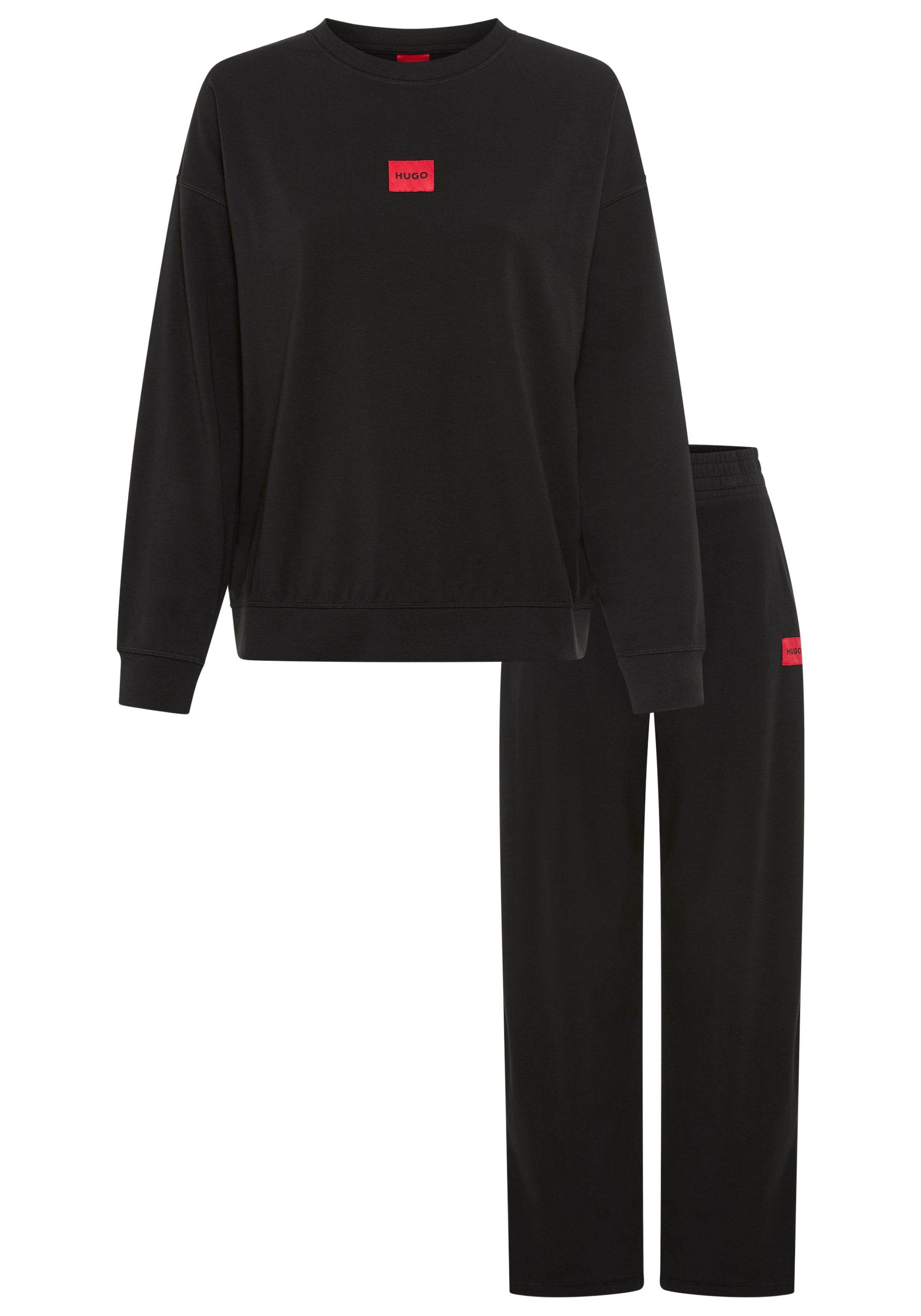 HUGO Underwear Pyjama Set, 2 Stk. tlg., Rundhalsausschnitt, Regular fit, Logo-Label