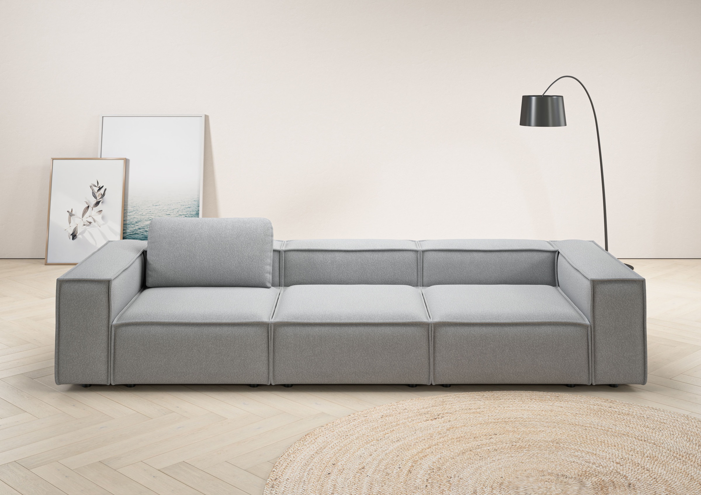 Image of Home affaire 3,5-Sitzer "Watertown, modernes Big-Sofa XXL, 336 cm Breite, Japandi Design" Riesiges Designersofa mit viel Platz & weichen Bezügen in Trendfarben