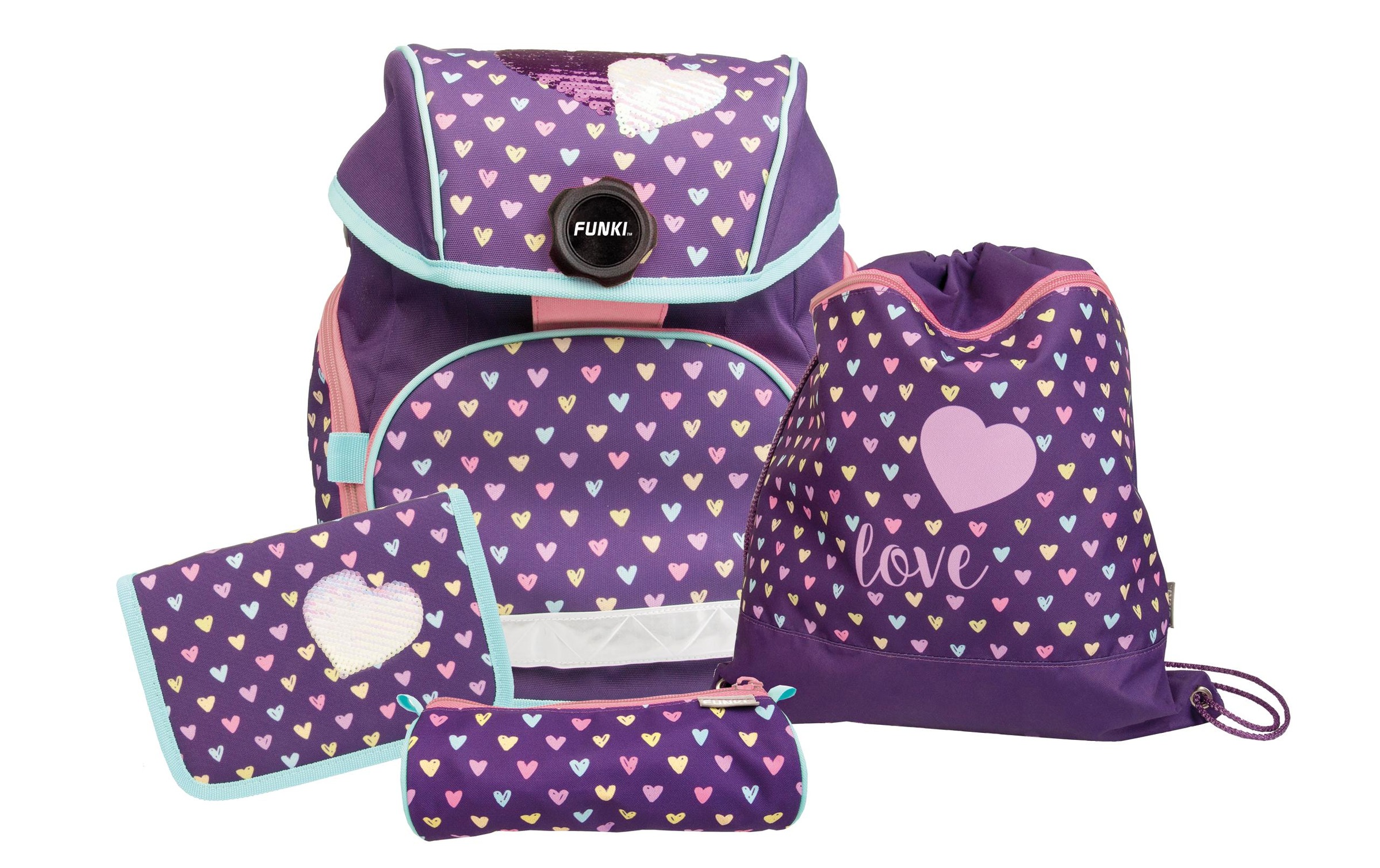 Image of Funki Schulrucksack »Joy-Bag Hearts 4-teilig« bei Ackermann Versand Schweiz