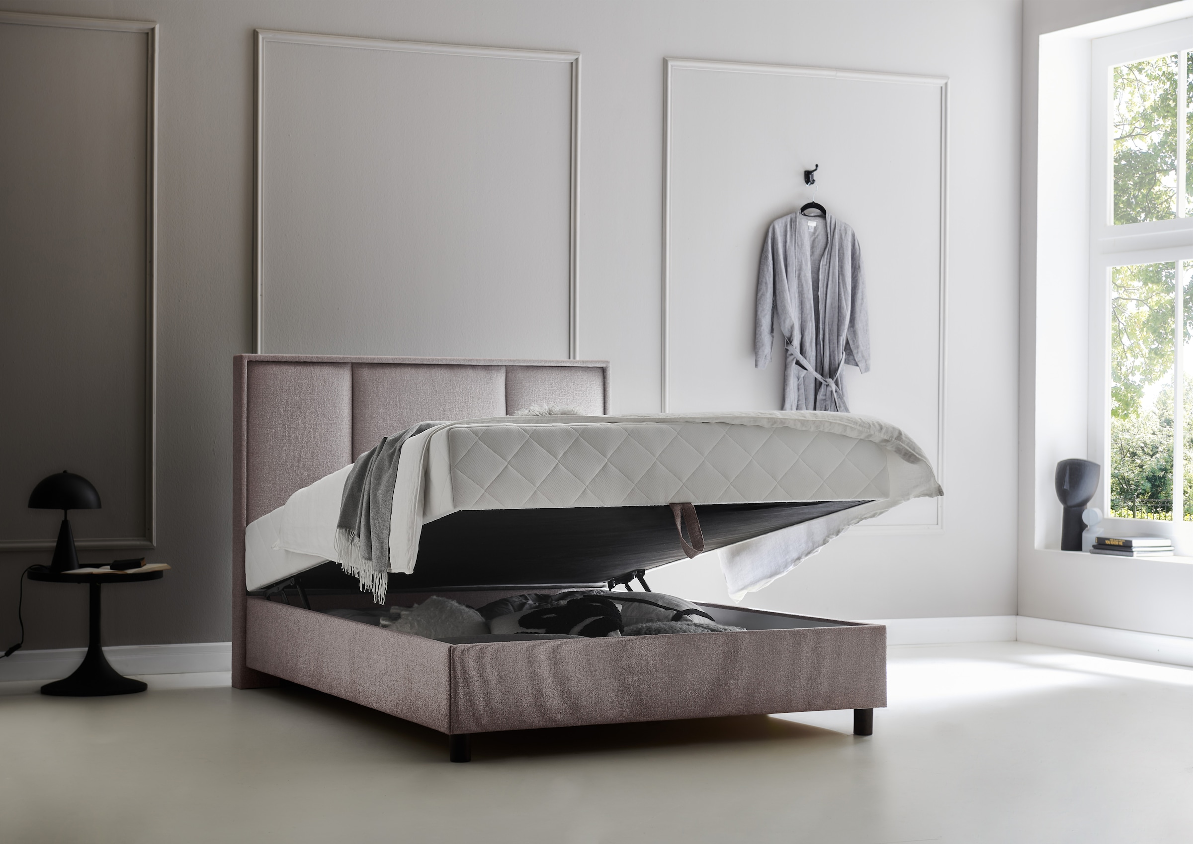 ATLANTIC home collection Lit de boxe »ARLA« mit Taschen-Federkernmatratze und Bettkasten