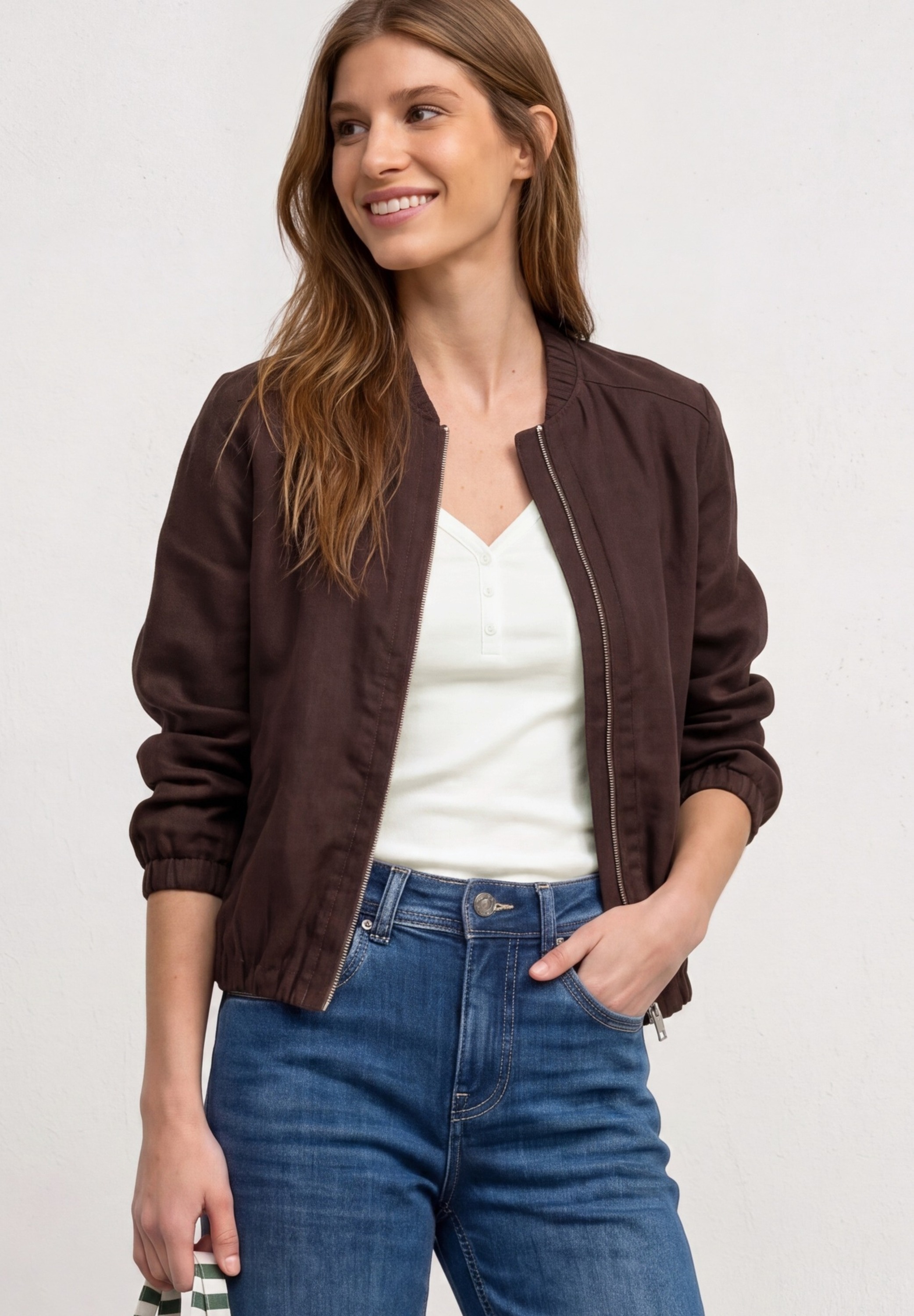 STREET ONE Débardeur à côtes Sommertop mit V-Neck