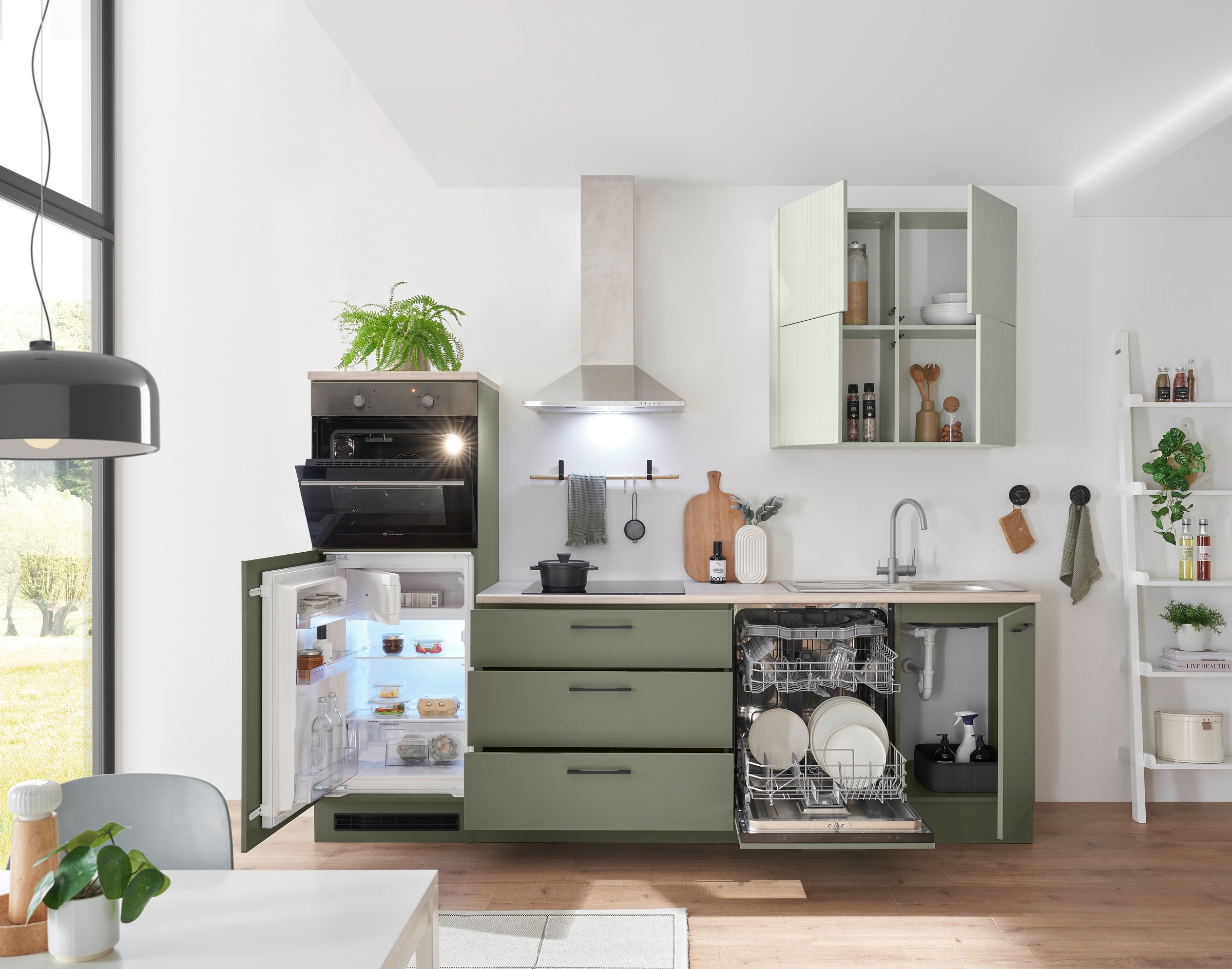 BASIC by Balculina Küchenzeile »Mint B/H/T 260x200x60 cm« Breite 260 cm, wahlweise mit E-Geräten und Induktion