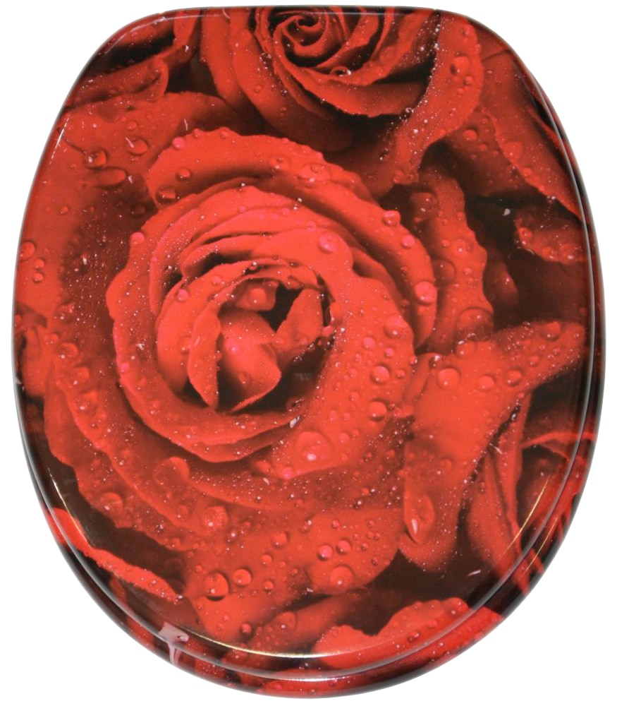 Sanilo Badaccessoire-Set »Rosen«, (Komplett-Set, 3 tlg.), bestehend aus WC-Sitz, Badteppich und Waschbeckenstöpsel