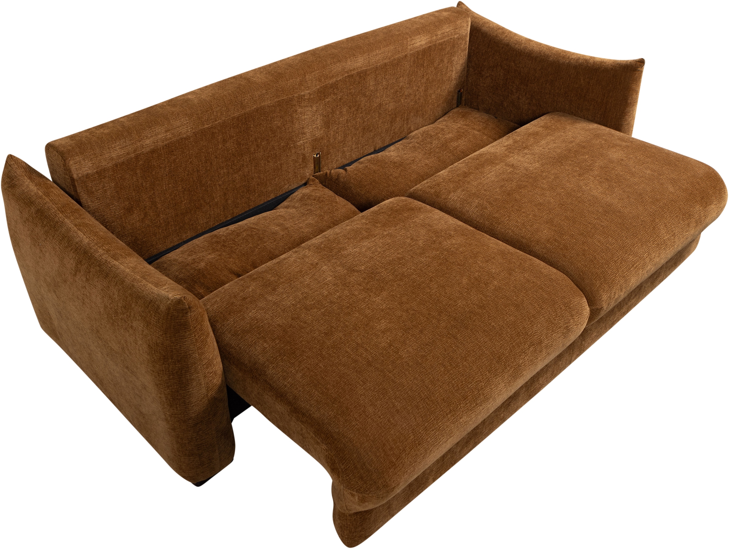 WOOOD Schlafsofa »Jonne Strukturbezug mit Schlaffunktion, H 92 x B 233 x T 105 cm« Tragkraft 220 kg, Sitzbreite 192 cm, Geringe Verschleissfestigkeit