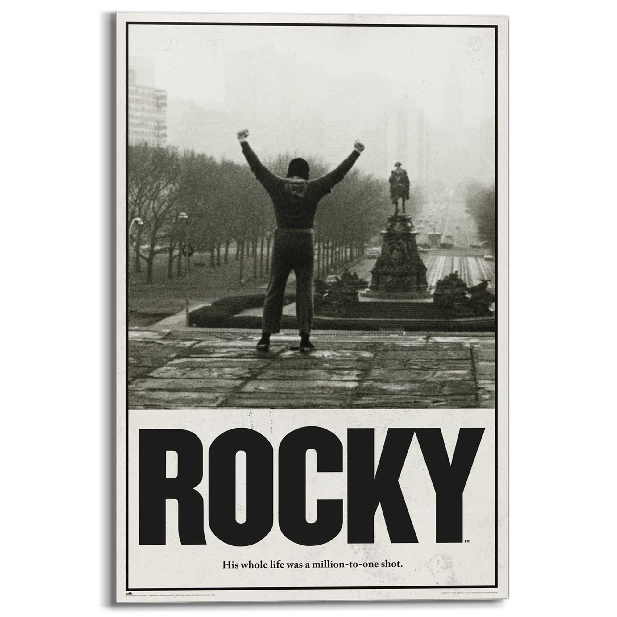 Image of Reinders Deco-Panel "Rocky - Rocky Balboa" Teenager Zimmer - Schwarz-Weiss - MDF - Film und Fernsehen - 60x90 cm