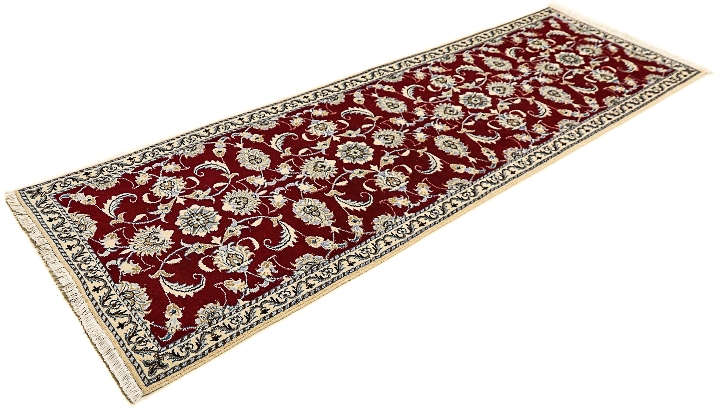 Image of morgenland Orientteppich »Perser - Nain - 234 x 77 cm - dunkelrot«, rechteckig, 12 mm Höhe, Wohnzimmer, Handgeknüpft, Einzelstück mit Zertifikat bei Ackermann Versand Schweiz