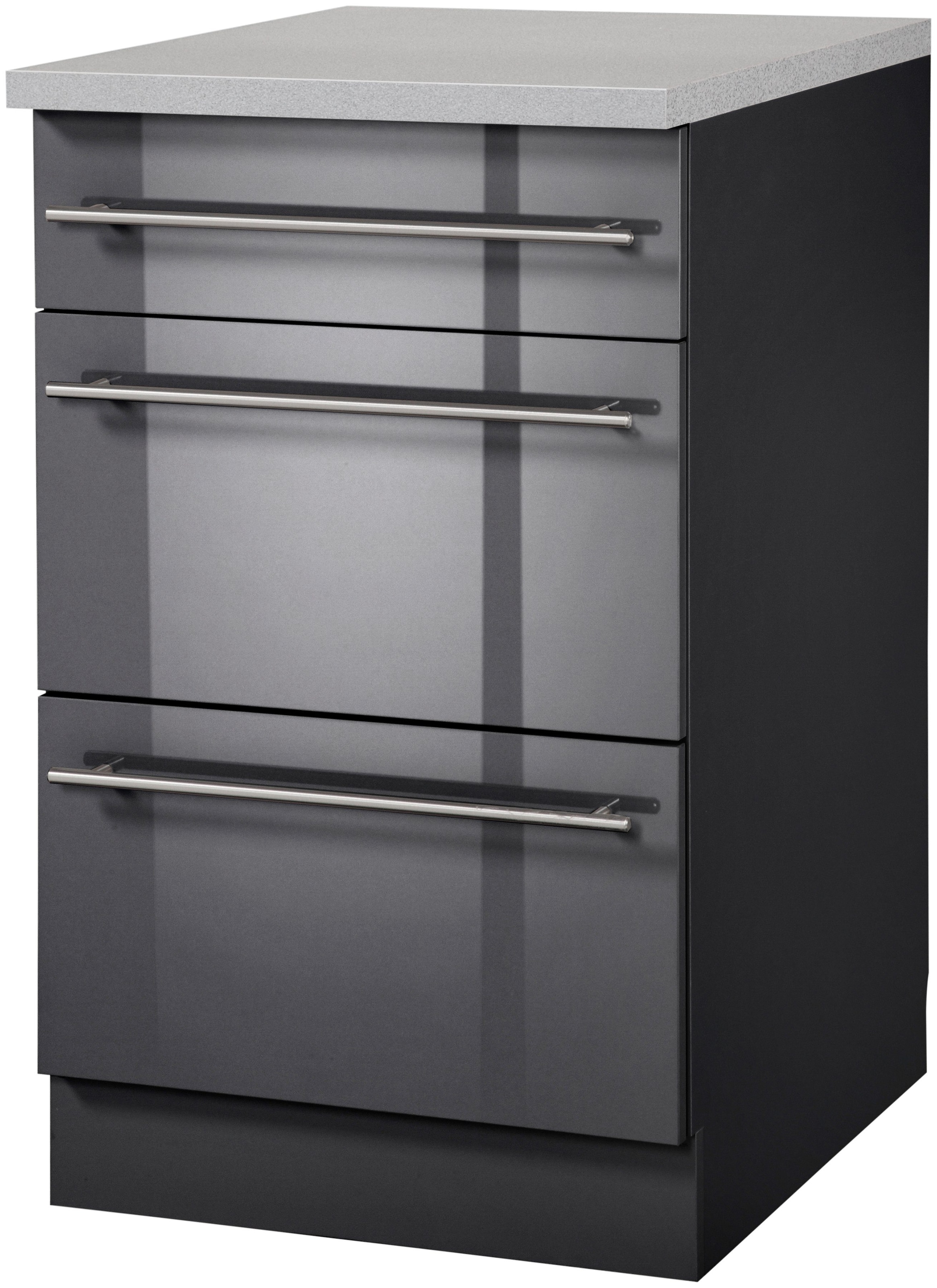Image of wiho Küchen Unterschrank "Chicago" 50 cm breit mit 2 Auszügen