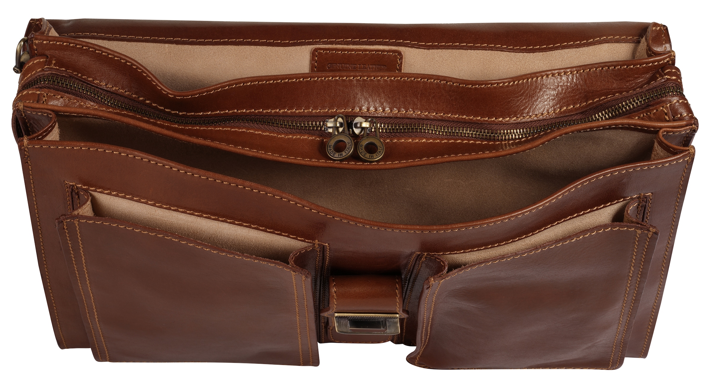 Piké Aktentasche echt Leder, Made in Italy