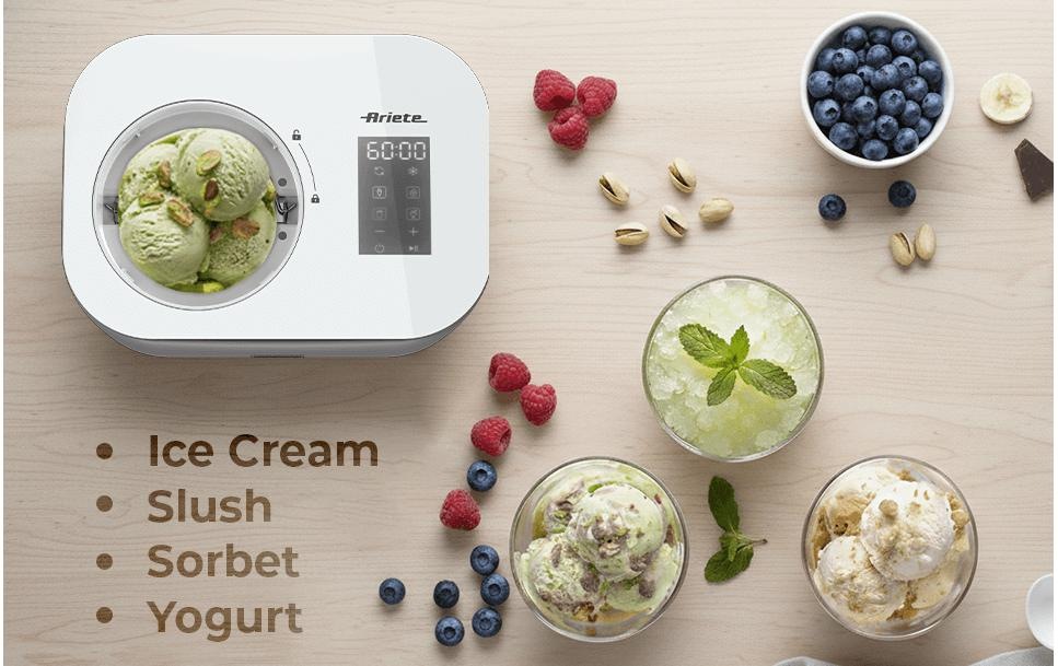 Ariete Eismaschine »Gran Gelato« 1 l 100 W Die integrierte Nachkühlfunktion Hält dein Eis bis zu 1 Stunde kühl.