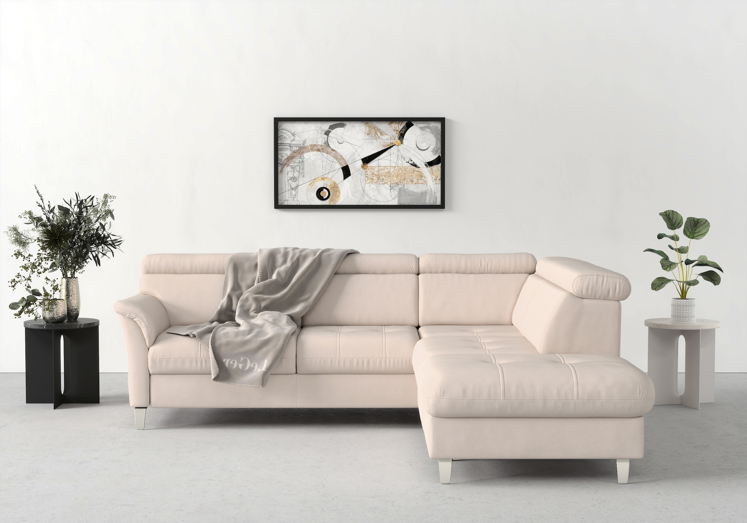 sit&more Ecksofa »Marano L-Form« inklusive Kopfteilverstellung, wahlweise mit Bettfunktion, Bettkasten