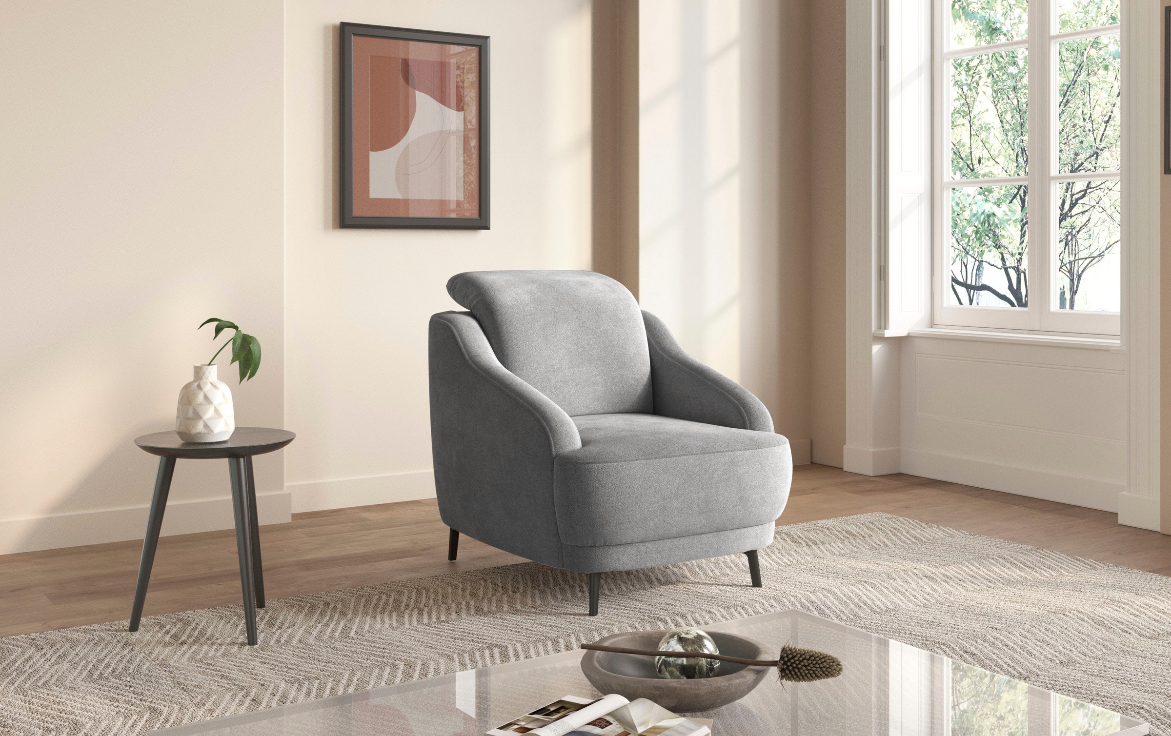 sit&more Sessel »Blues«, (1 St.), mit Metallfüssen, schwarz-matt