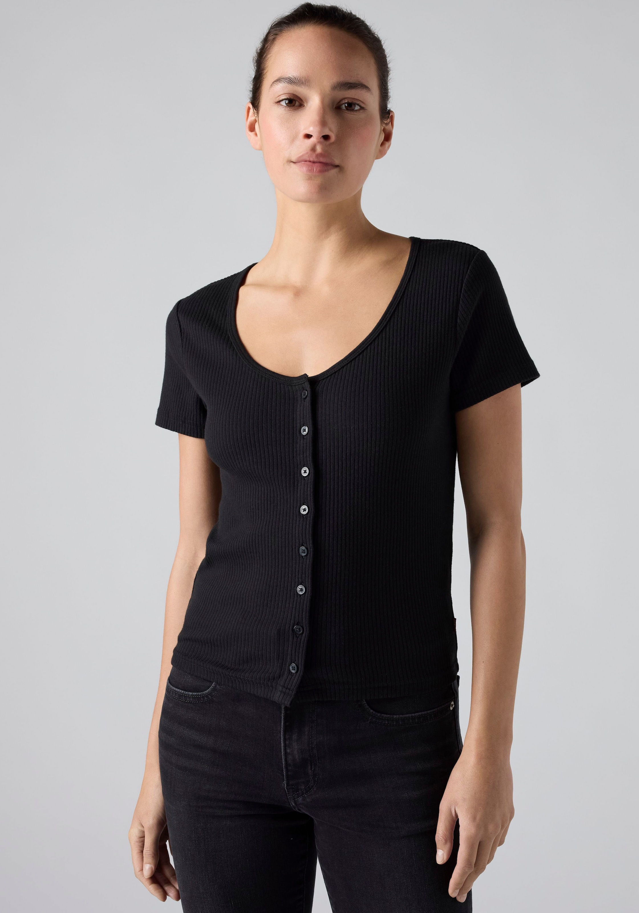 Image of Levis T-Shirt "AUSTEN BUTTON THROUGH SS" Feinripp