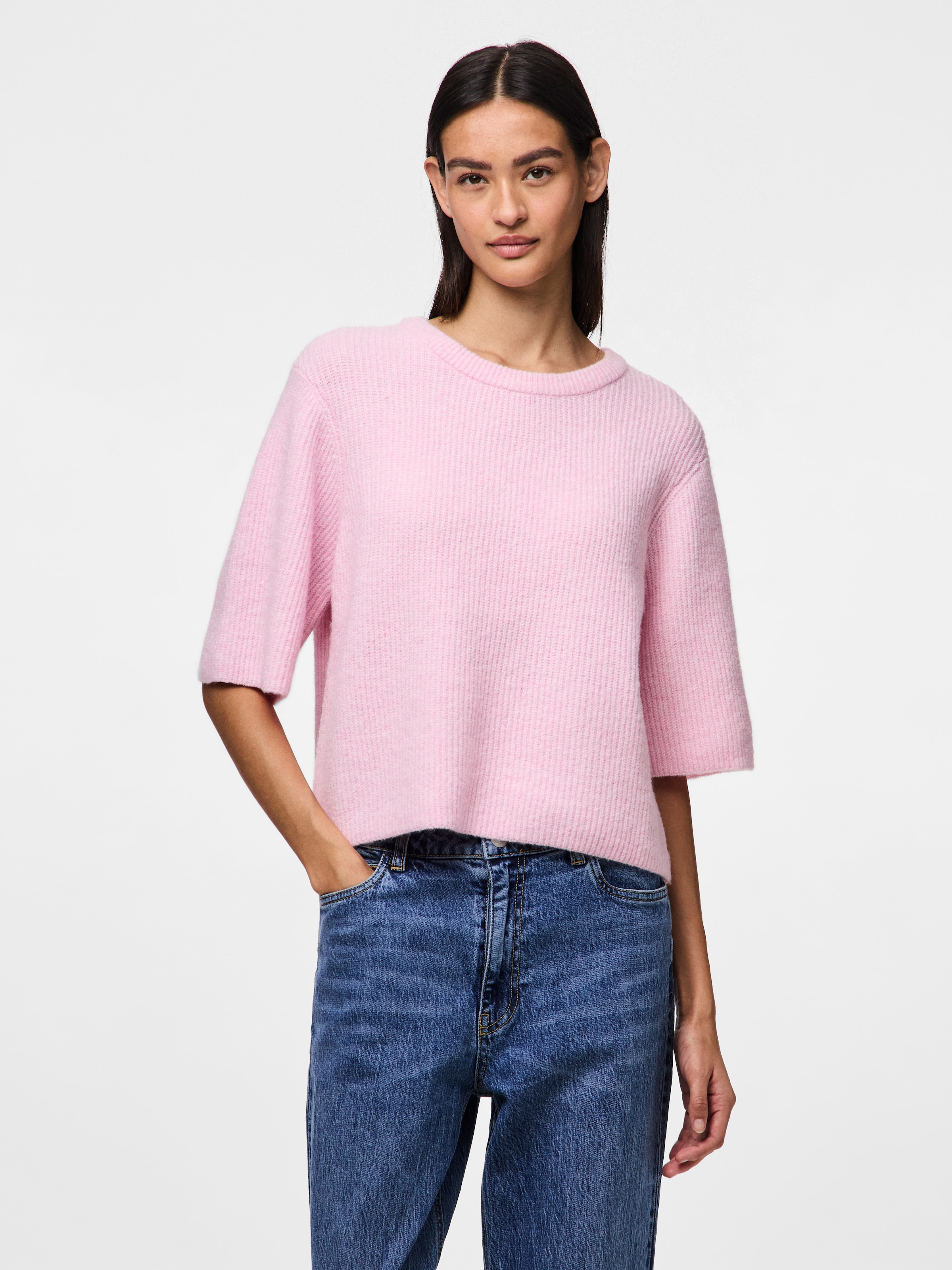 Image of pieces Strickpullover "PCSILLY SS O-NECK KNIT NOOS BC" mit weiten, kurzen Ärmeln