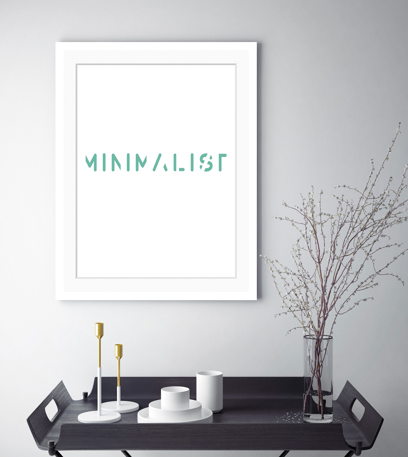Image of queence Bild "MINIMALIST" Modern Schriftzug Schriftzüge Sprüche & Texte Schrift, gerahmt