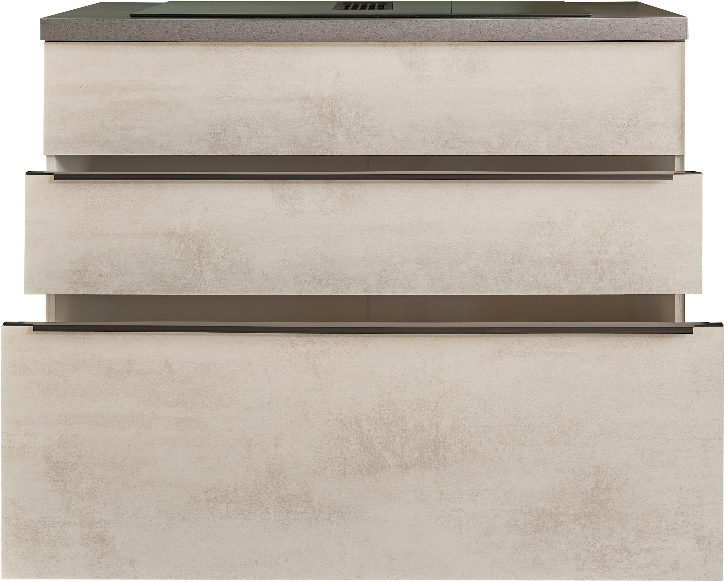 BASIC by Balculina Armoire d'encastrement pour table de cuisson »Sanibel Küchenschrank mit Schubladen,  BxHxT 110 x 94 x 60« 1 cuis tlg. Largeur 110cm, revêtement mélaminé, 2 tiroirs spacieux