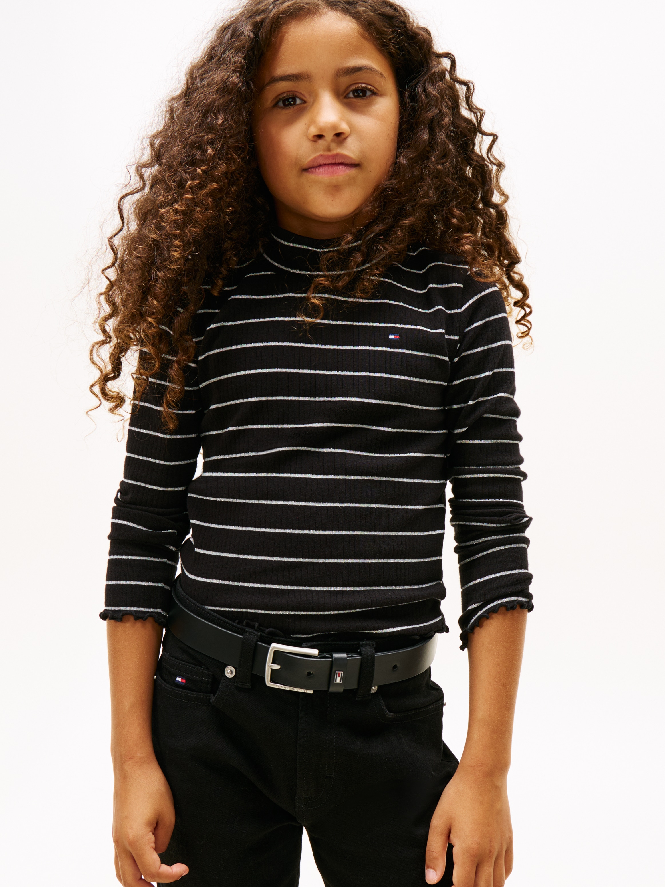 Image of Tommy Hilfiger Langarmshirt "SPARKLE STRIPE MOCK NECK L/S" Kinder bis 16 Jahre