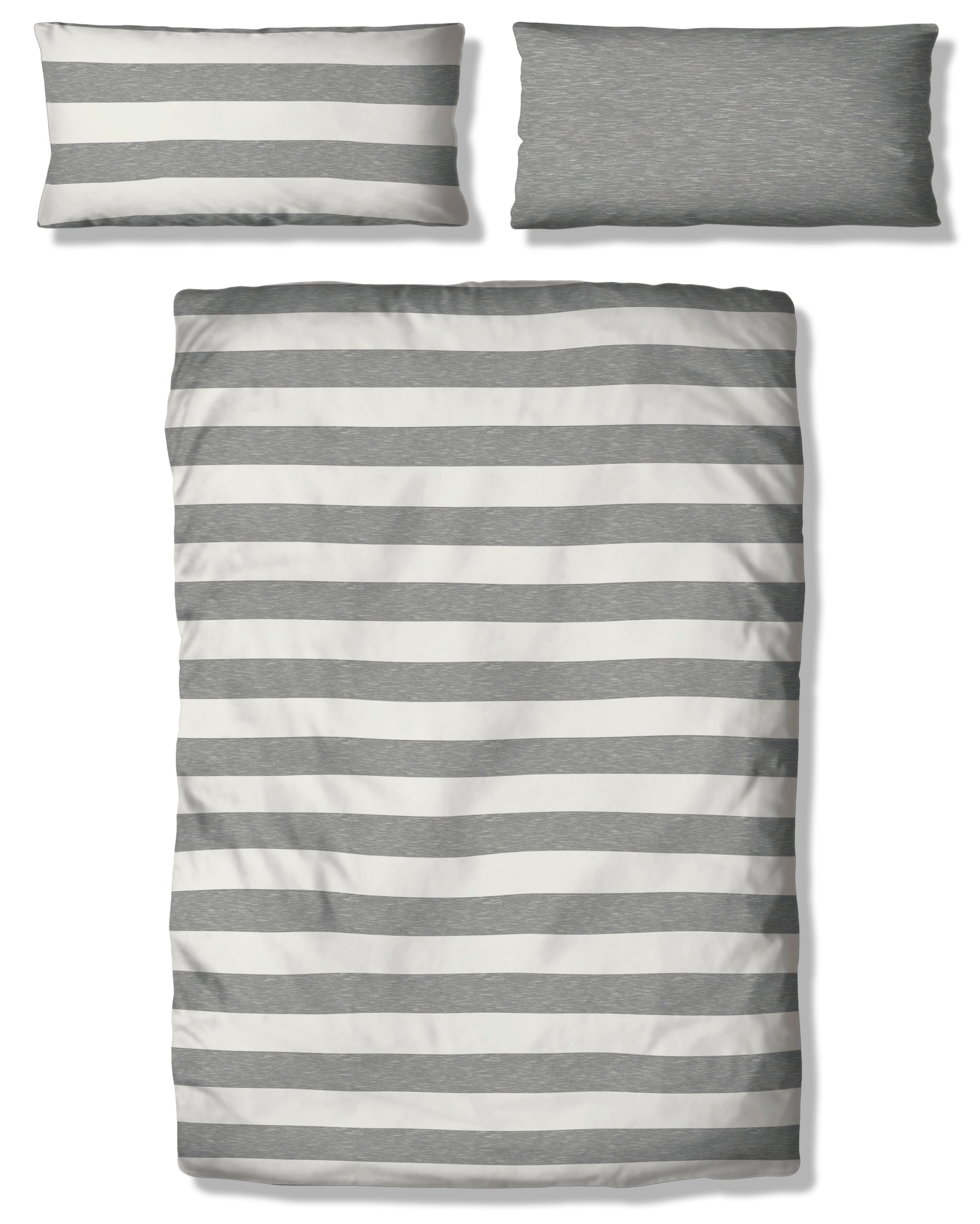 GOODproduct Wendebettwäsche »Big Stripe« 2 Stk. tlg. 100% Bio-Baumwolle GOTS zertifiziert, Streifen-Design in Melange-Optik