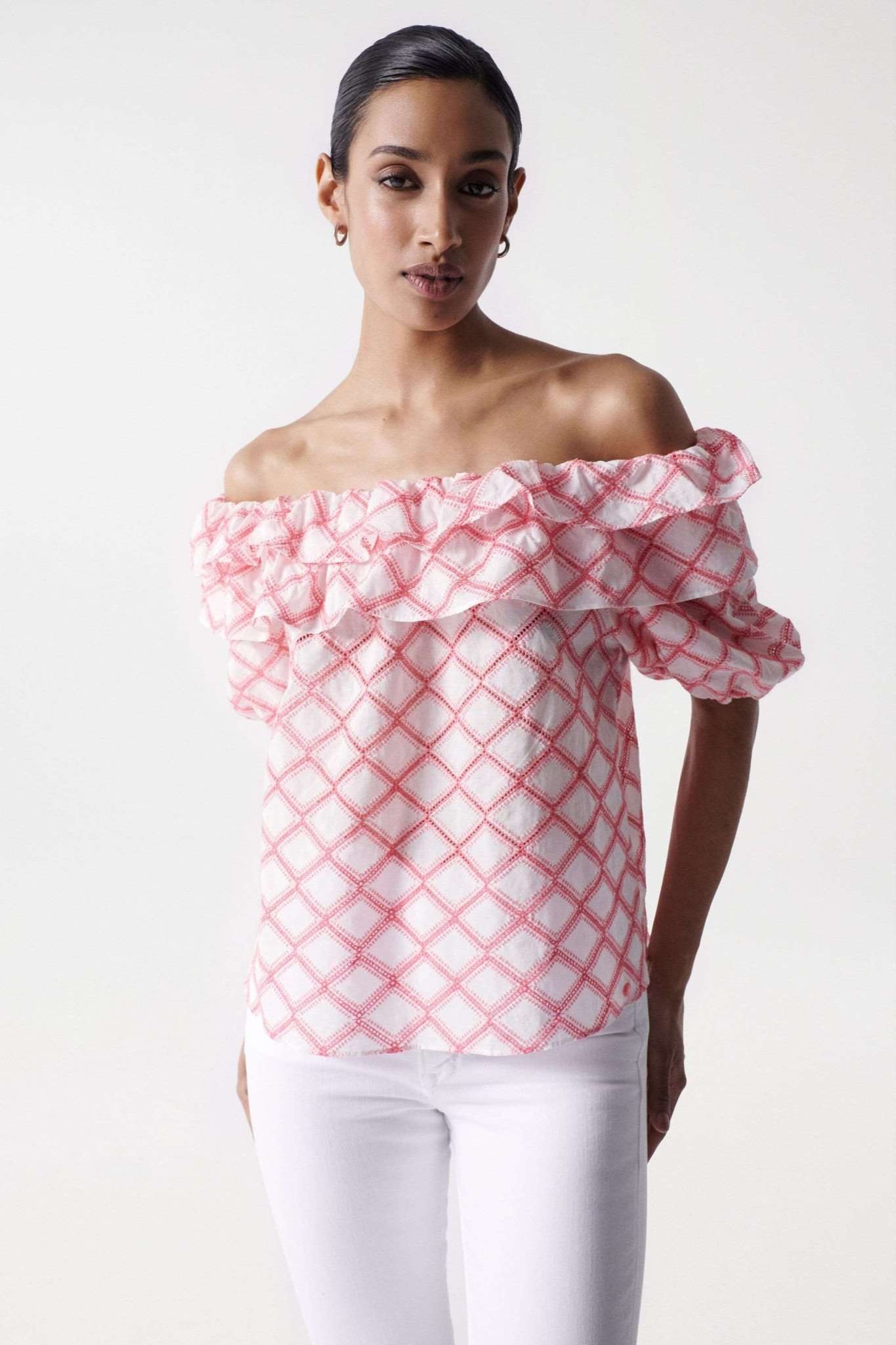 Salsa T-Shirt »T-Shirts Embroidery Off-Shoulder«