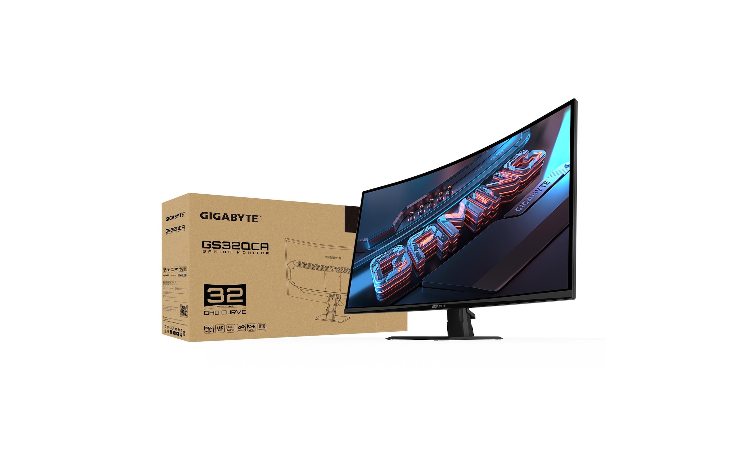 Gigabyte Moniteur de jeu incurvé »GS32QCA« 80,01 cm/31,5 ″  2560 x 1440 px 1 Reaktionszeit 180 Hz