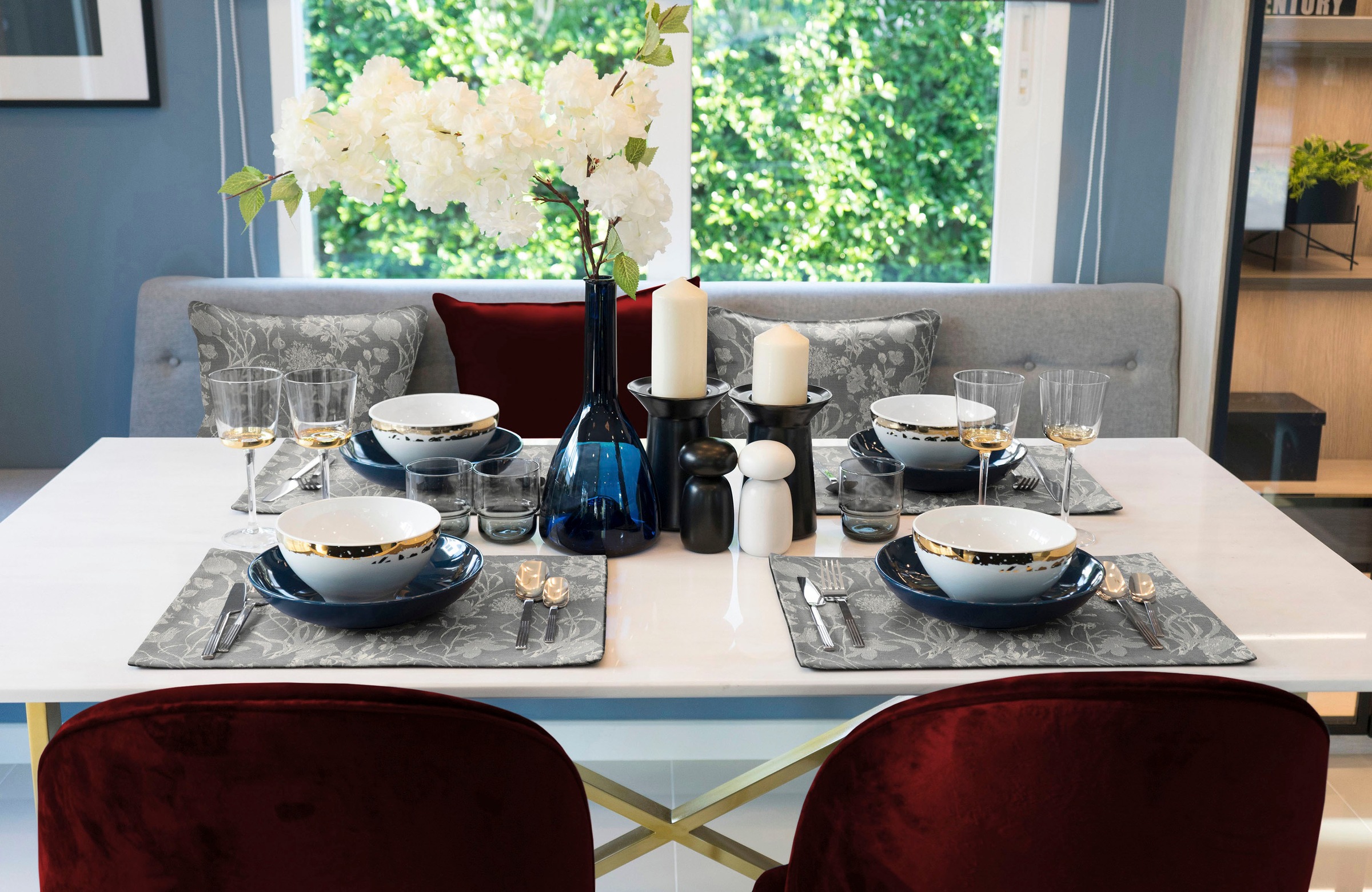 Adam Platzset "Flower Cuveé Light" GOTS organic,zertifiziert durch CERES 0242,Made in Germany