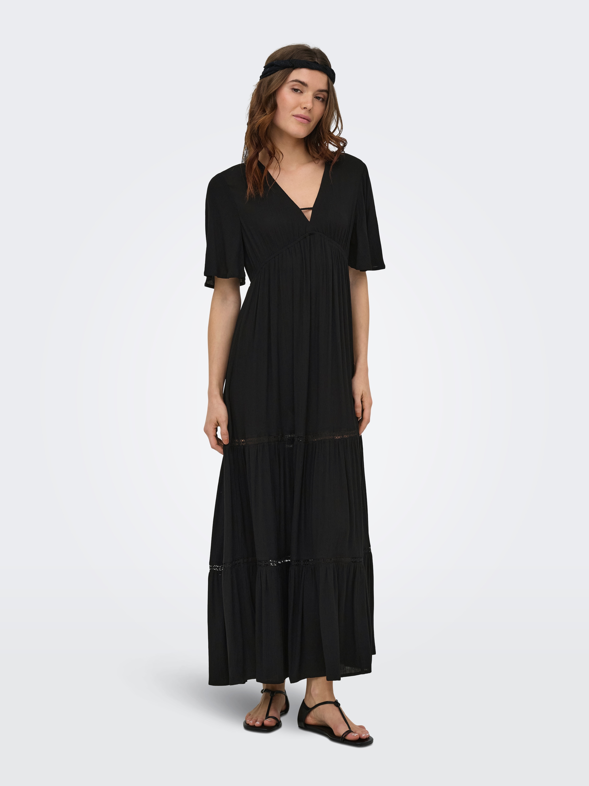 Image of ONLY Maxikleid "ONLMYA CHIARA S/S LONG V DRESS WVN" Viskose