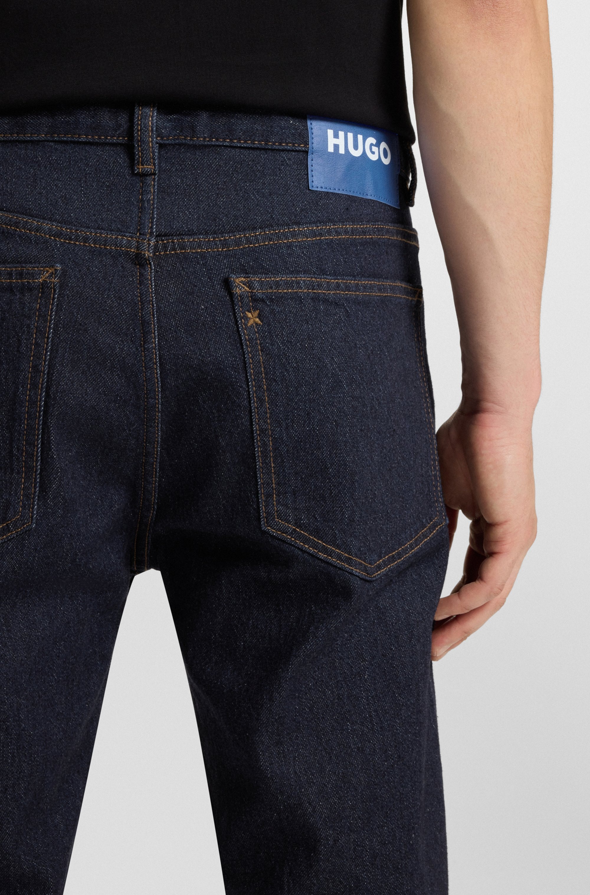 HUGO Blue Slim-fit-Jeans »Ash« mit Stone-washed-Finish