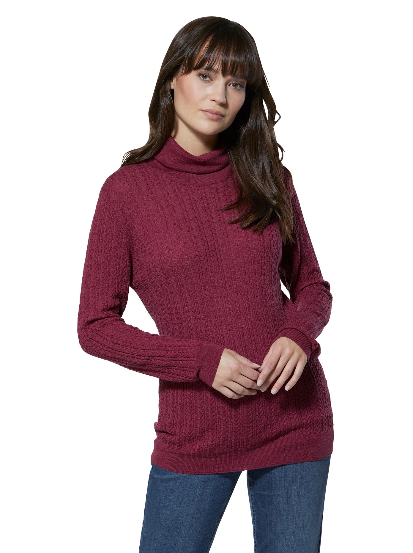 Creation L Merino-Kaschmir-Pullover mit Rollkragen