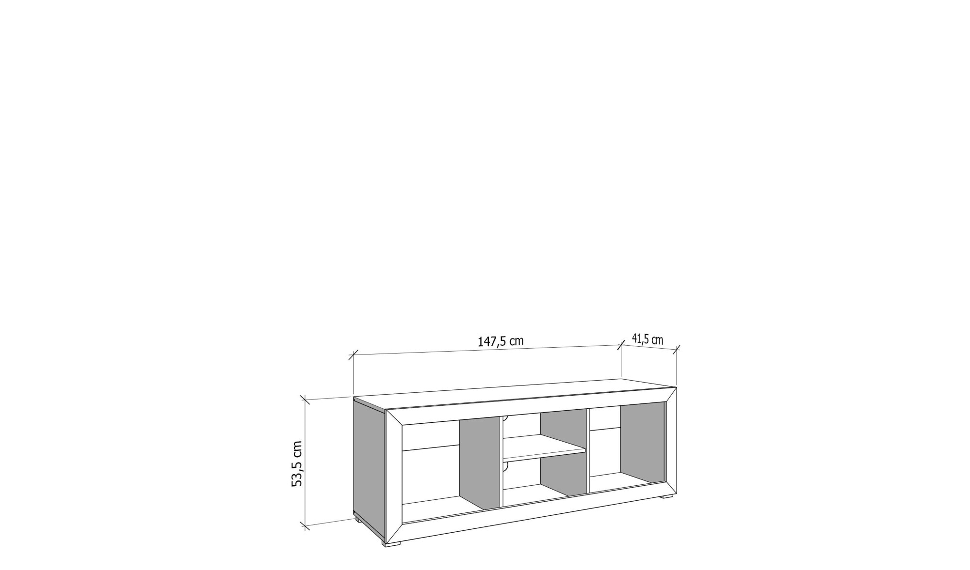 Home affaire Lowboard »Warwick TV-Board, TV-Kommode, TV-Schrank, TV-Unterschrank, TV-Möbel« Elegantes Lowboard in Kaschmir mit viel Stauraum, Heissfolienprägung
