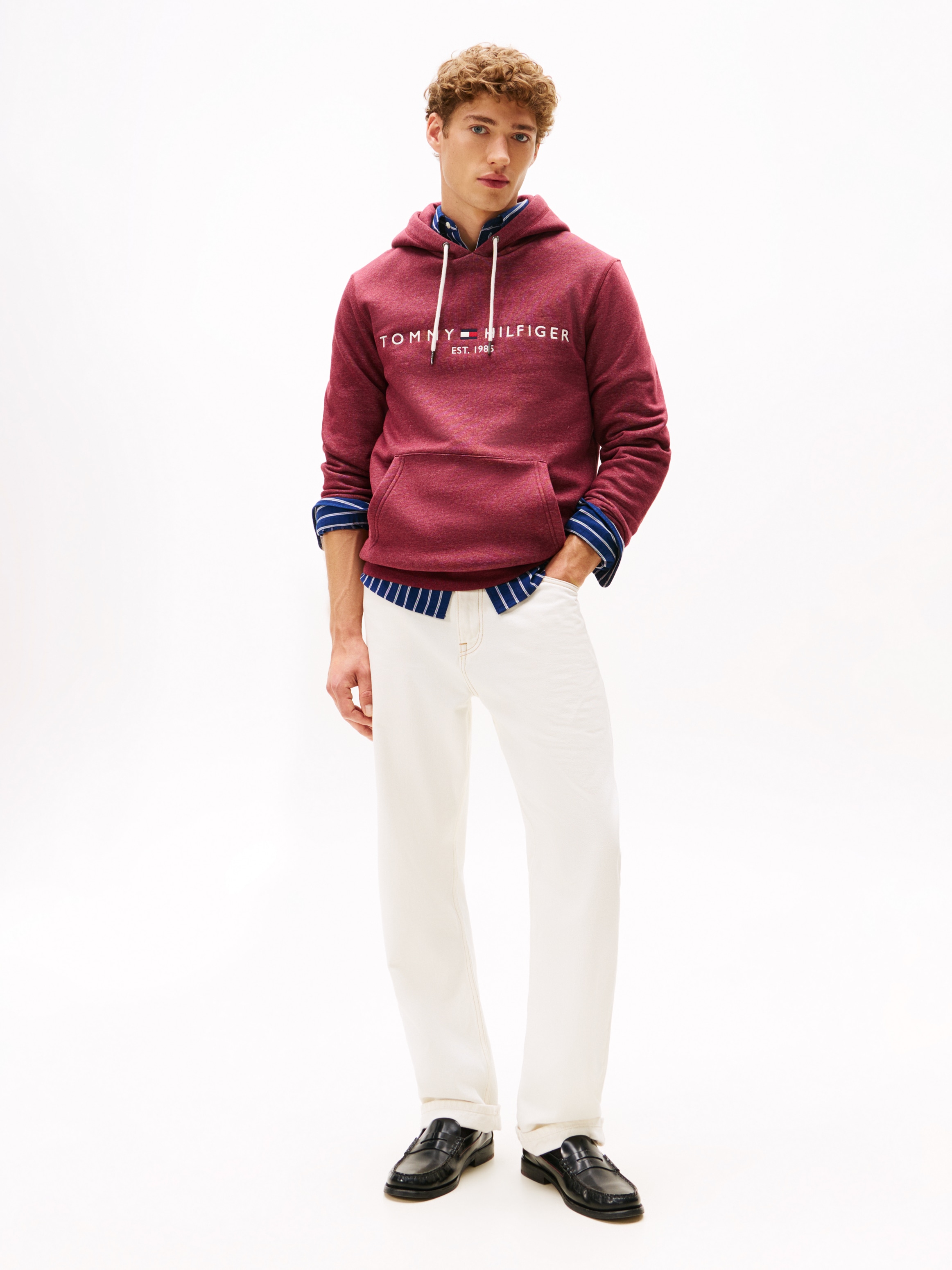Tommy Hilfiger Kapuzensweatshirt »TOMMY LOGO HOODY mit Kapuze und Kängurutasche«, unifarben, casual, regular fit, Baumwollmix, Kapuze