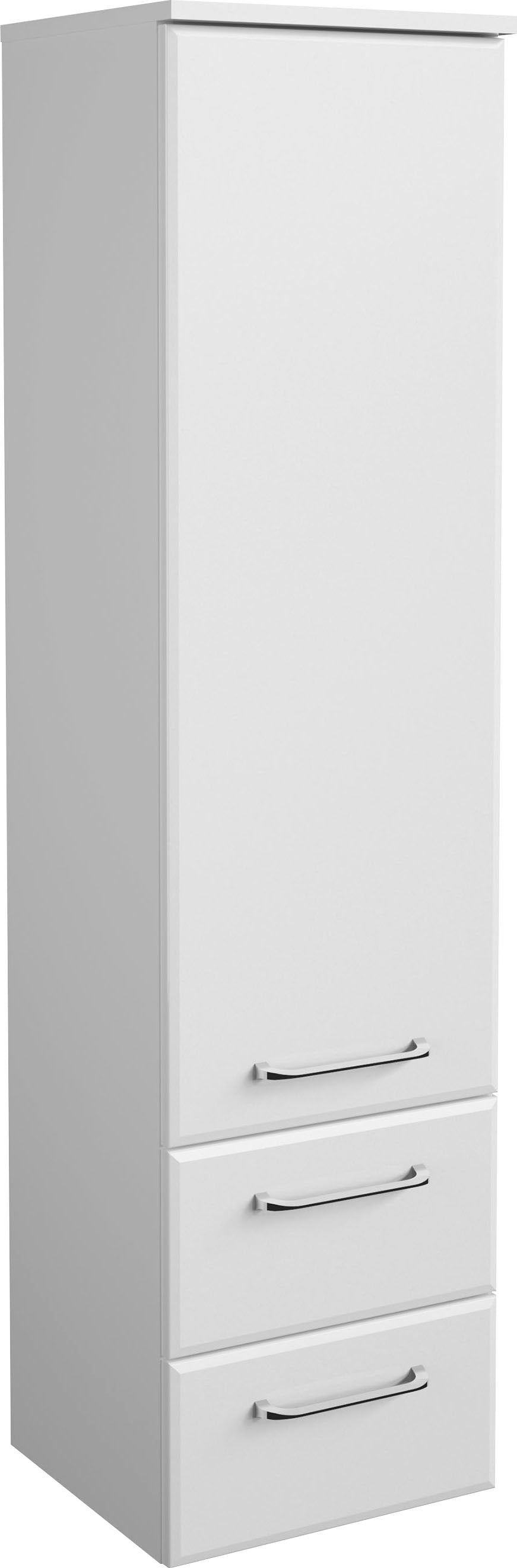 Saphir Midischrank »Quickset Badschrank 35 cm breit, 1 Tür, 2 Schubladen, 2 Einlegeböden« Badezimmer-Midischrank inkl. Türdämpfer, Griffe in Chrom glänzend