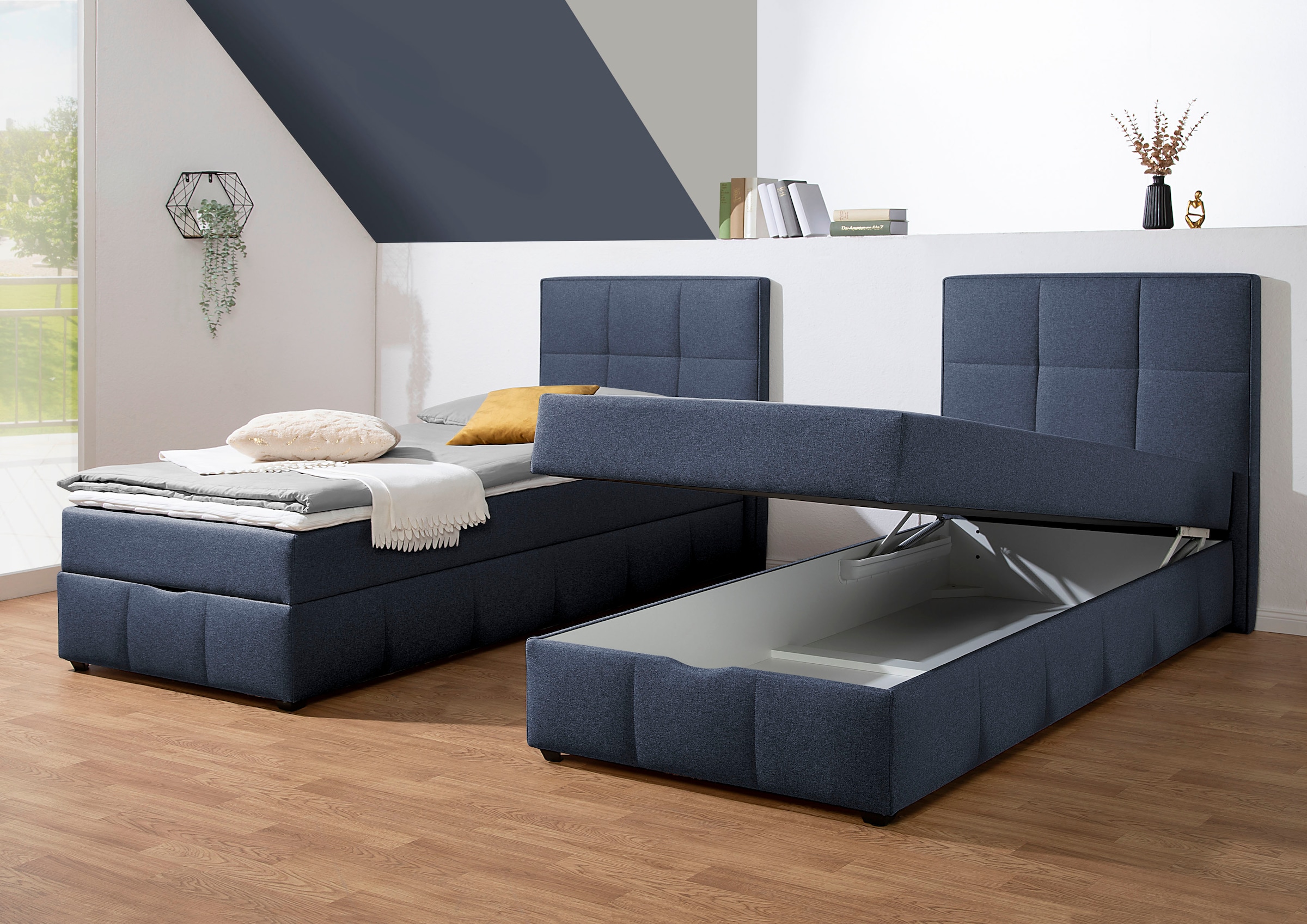 Home affaire Boxbett »Niemes« Boxbett mit Bettkasten, inkl. Topper