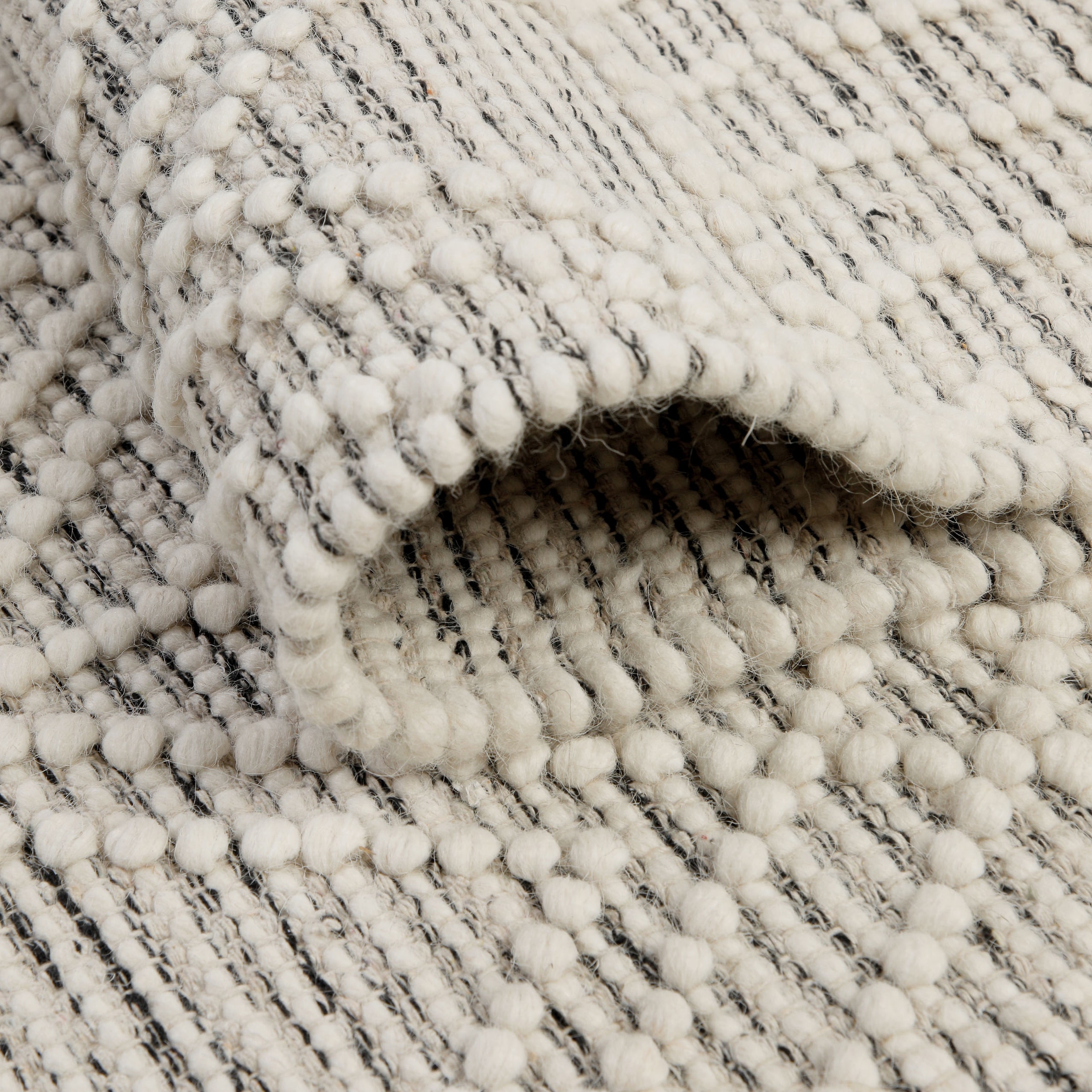 GOODproduct Teppich »Eleena« rechteckig 8 mm Höhe 70% Wolle, handgewebt, Raute, Hoch-Tief, Wohnzimmer, Naturfaser