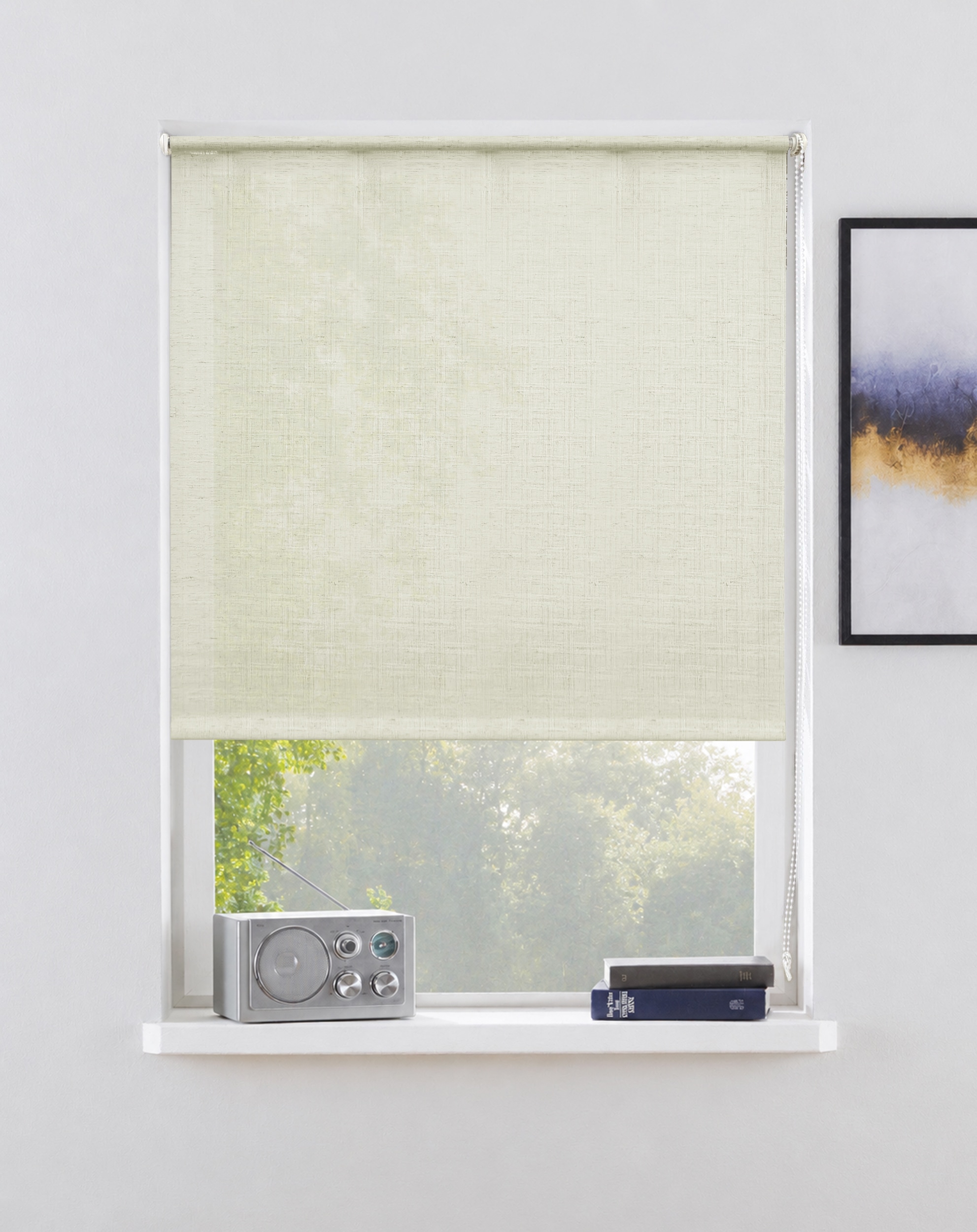 GOODproduct Store à enrouleur »VALLERIIE« protection contre la lumière protection visuelle Aucun perçage requis suspendu librement store tendance avec surface structurée – moderne - NOUVEAUTÉ !