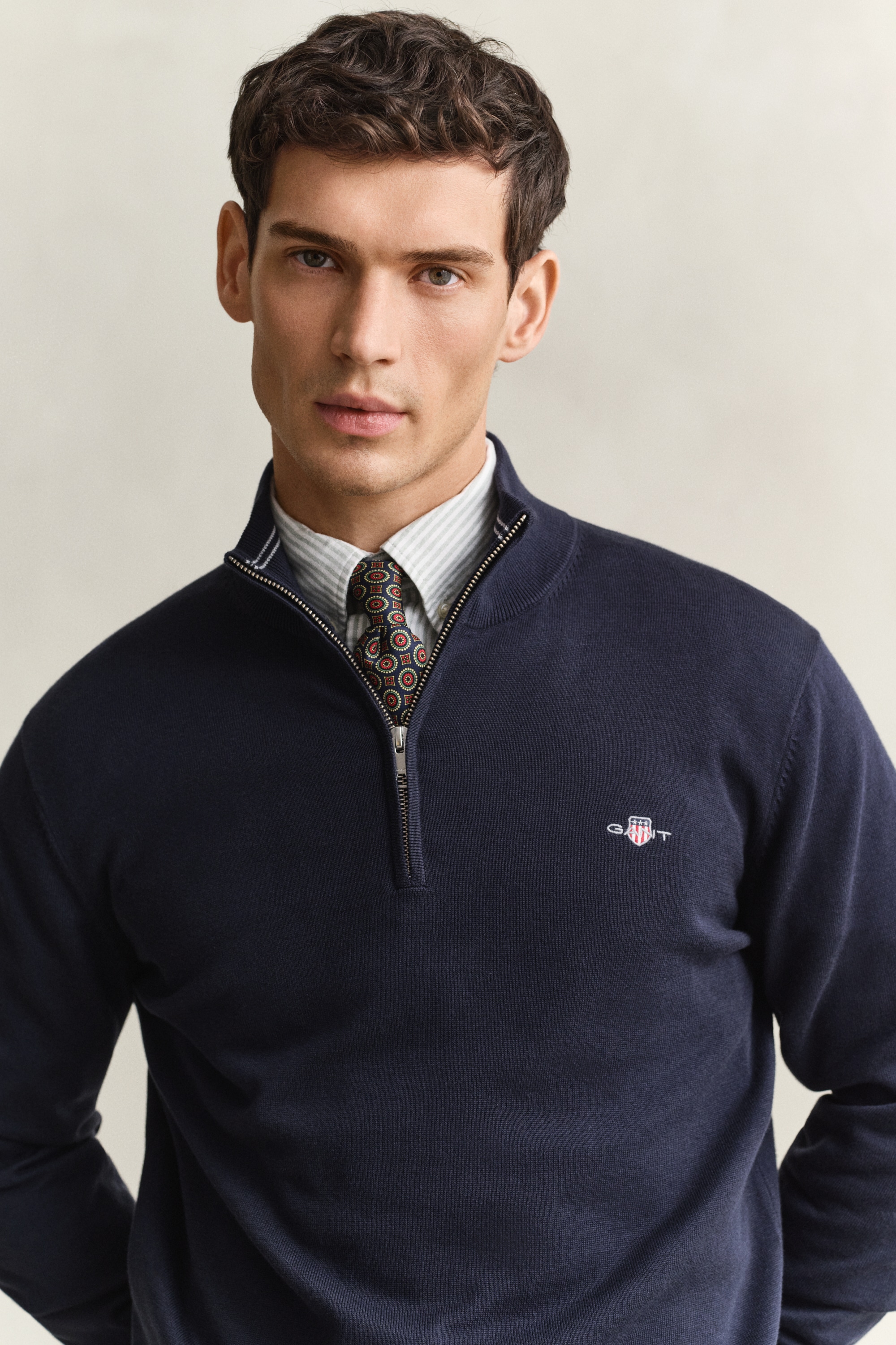 Gant »CLASSIC COTTON HALF ZIP« Regular fit avec col Troyer