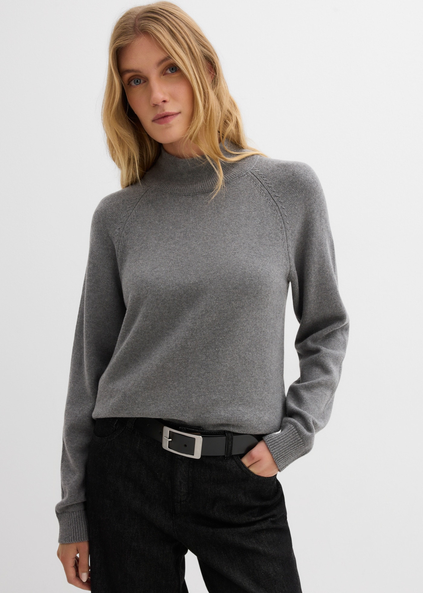 Image of bonprix Rollkragenpullover bequeme Passform, mit Stehkragen, aus Baumwolle