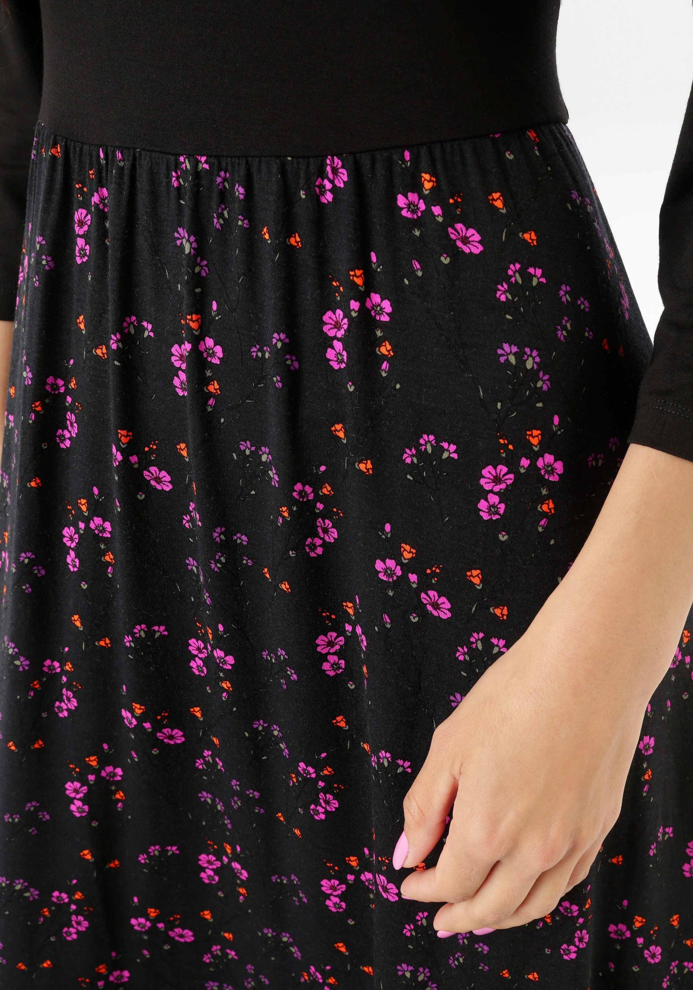 Aniston SELECTED Midikleid, farbharmonischen, floralem Alloverdruck - NEUE KOLLEKTION