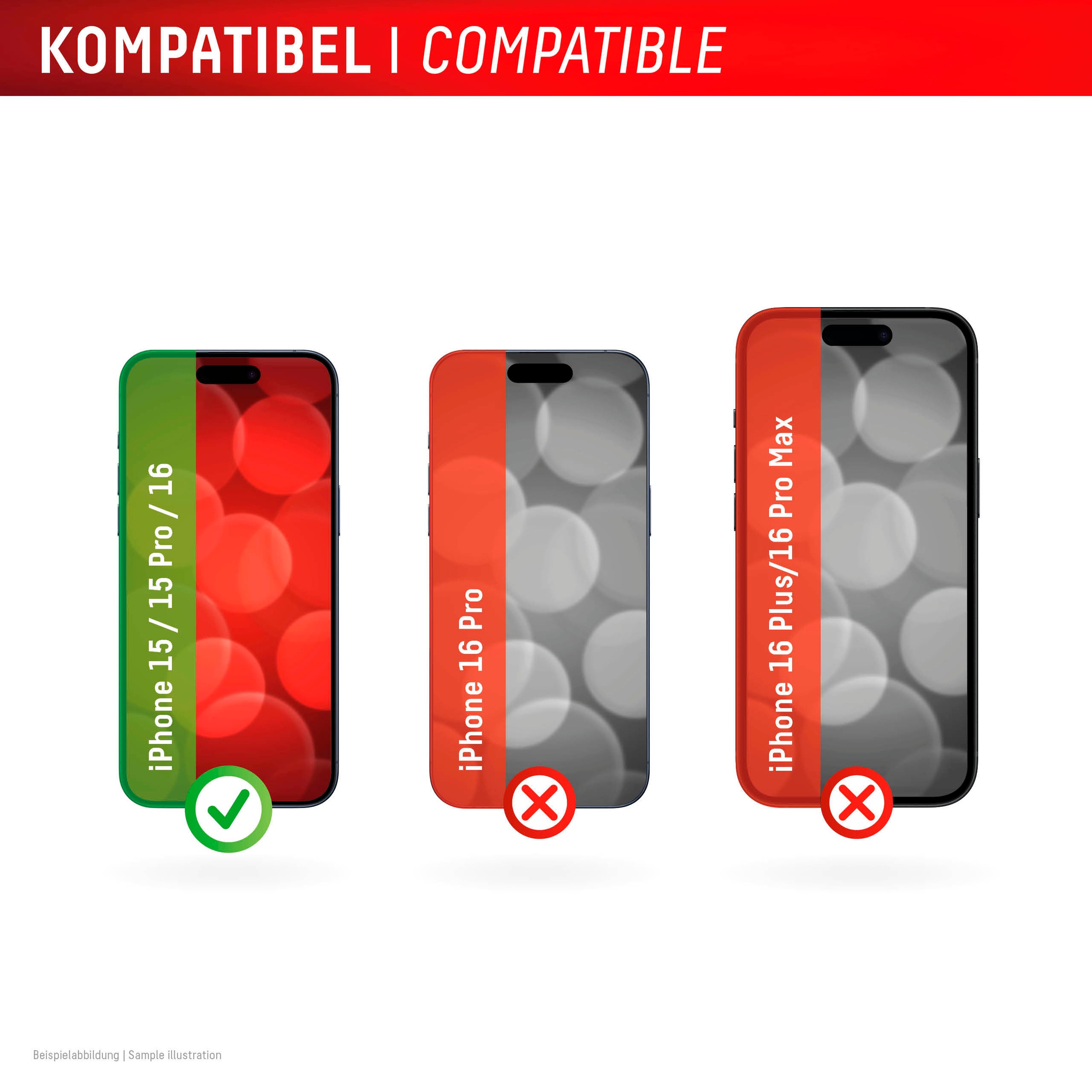Displex Displayschutzglas »Real Glass Screen Protection«, für Apple iPhone 16-Apple iPhone 15-Apple iPhone 15 Pro, Displayschutzfolie, Schutzfolie, Bildschirmschutz, kratz- & stossfest