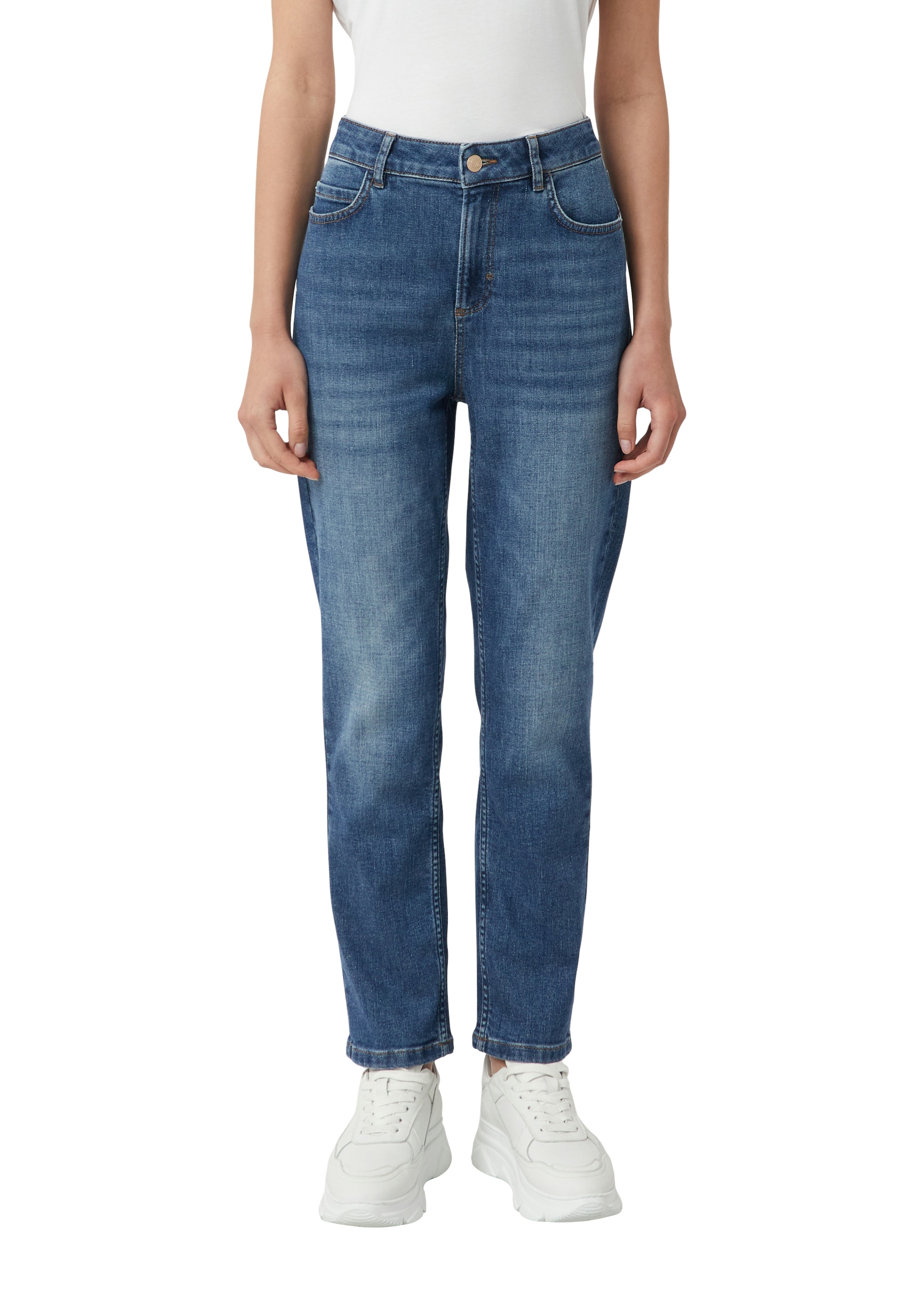 Image of comma casual identity Straight-Jeans mit hohem Bund