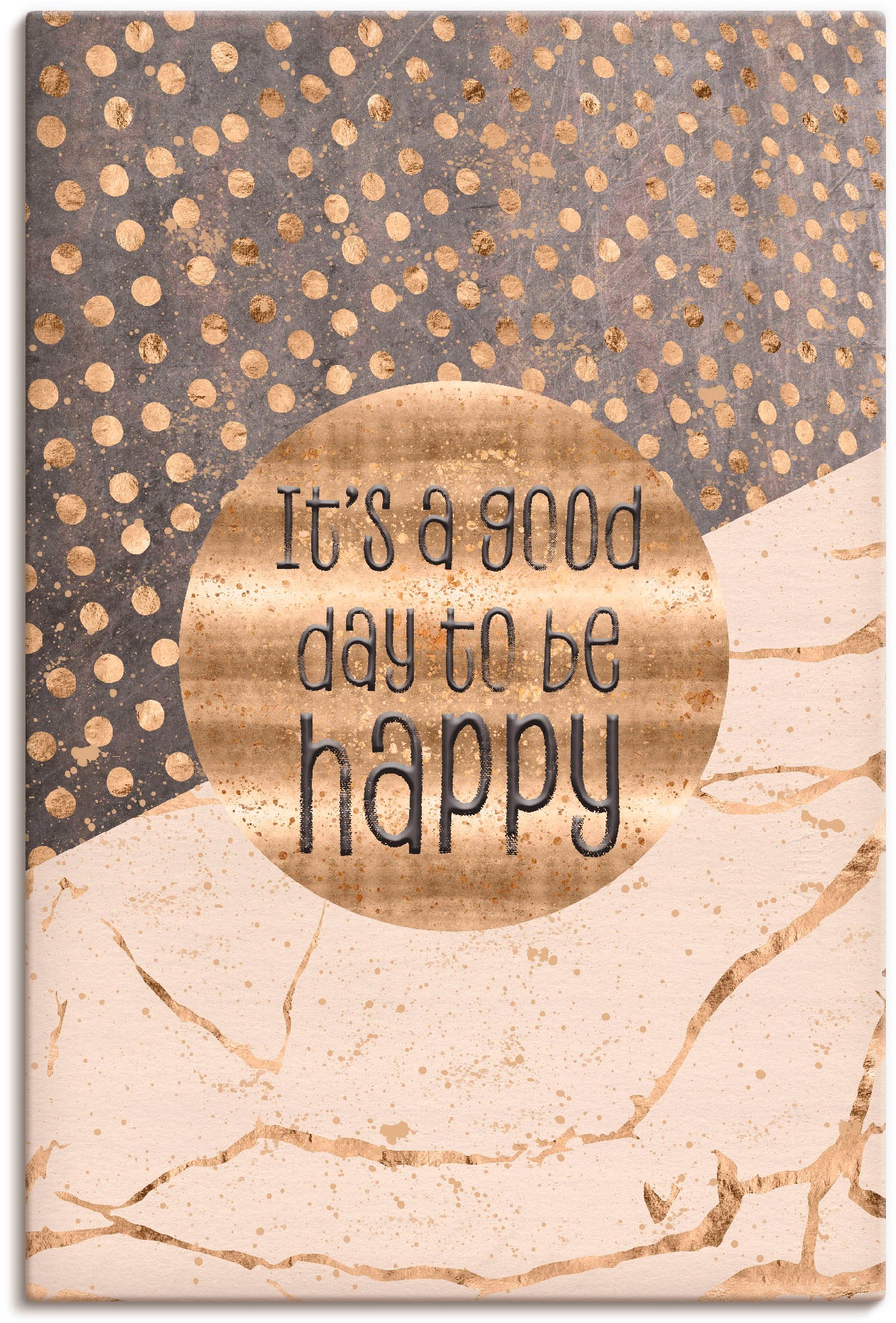 Image of Artland Wandbild »Ein guter Tag um glücklich zu sein«, Sprüche & Texte, (1 St.), in vielen Grössen & Produktarten - Alubild / Outdoorbild für den Aussenbereich, Leinwandbild, Poster, Wandaufkleber / Wandtattoo auch für Badezimmer geeignet bei Ackermann Ve