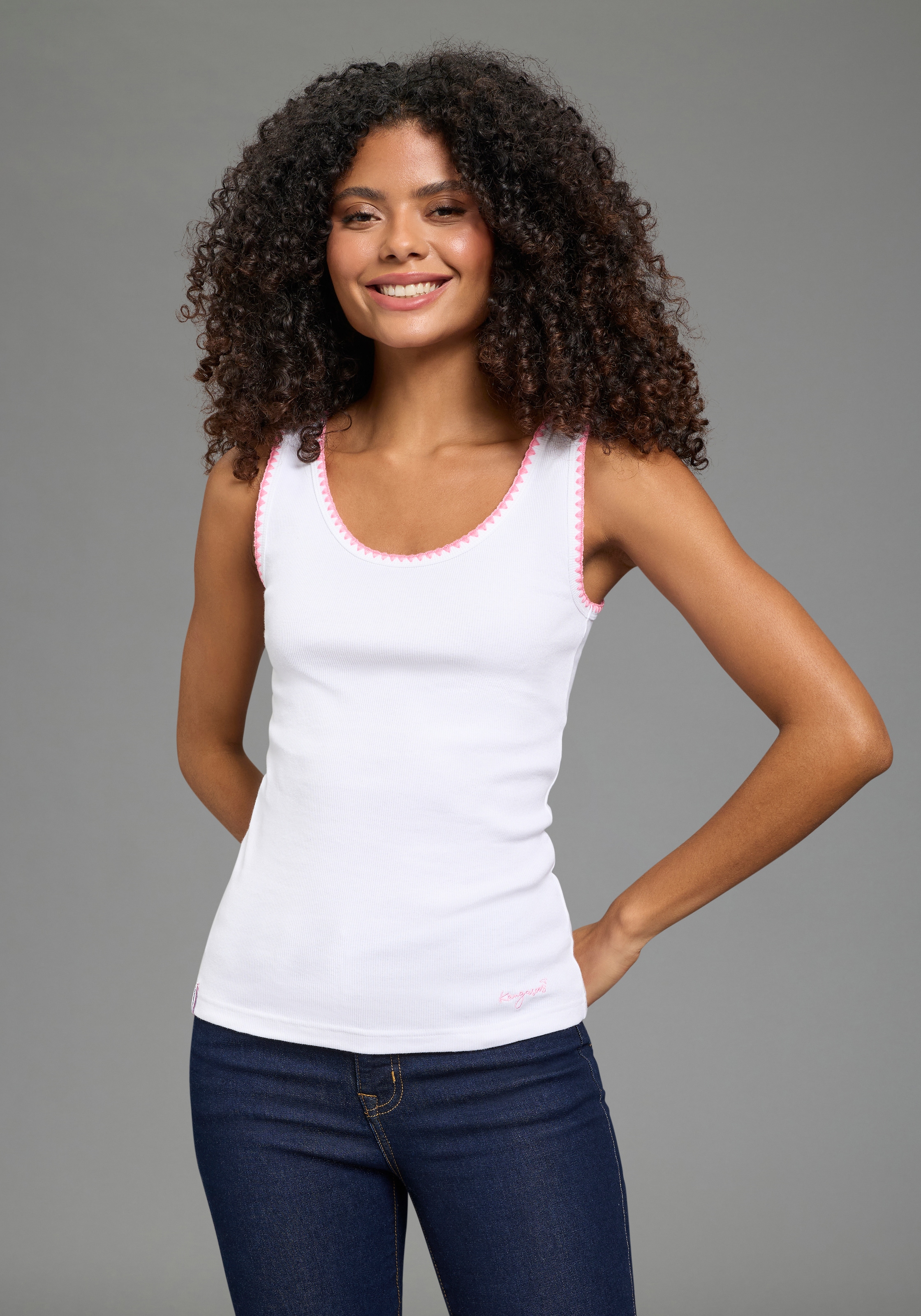 KangaROOS Top à bretelles hüftlang, figurbetonte Passform, aus Baumwolle und Elasthan