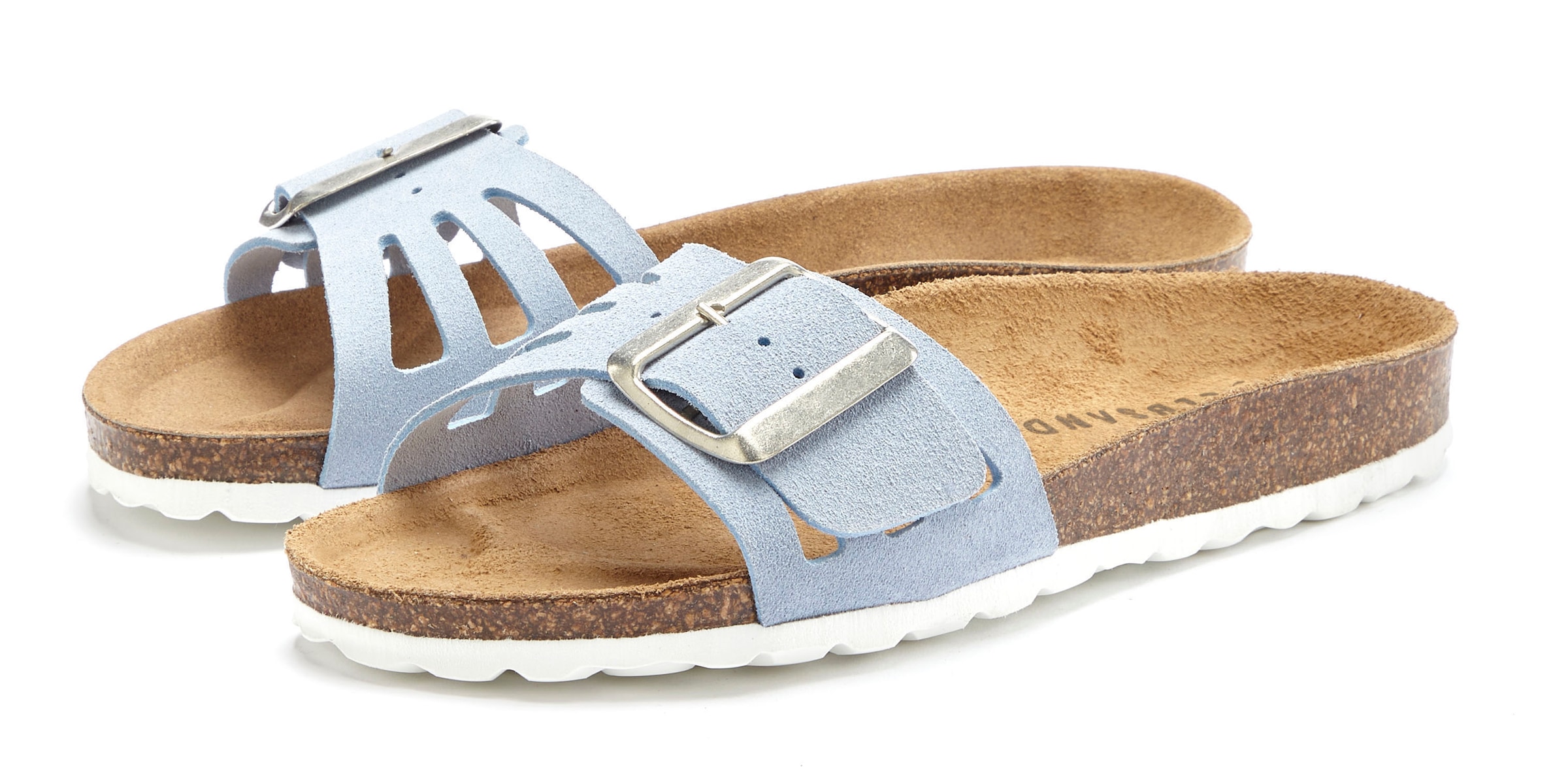 Image of Elbsand Pantolette "Sandale, Mule, offener Schuh, Sommerschuhe, Lederpantolette" aus Leder mit weichem Korkfussbett