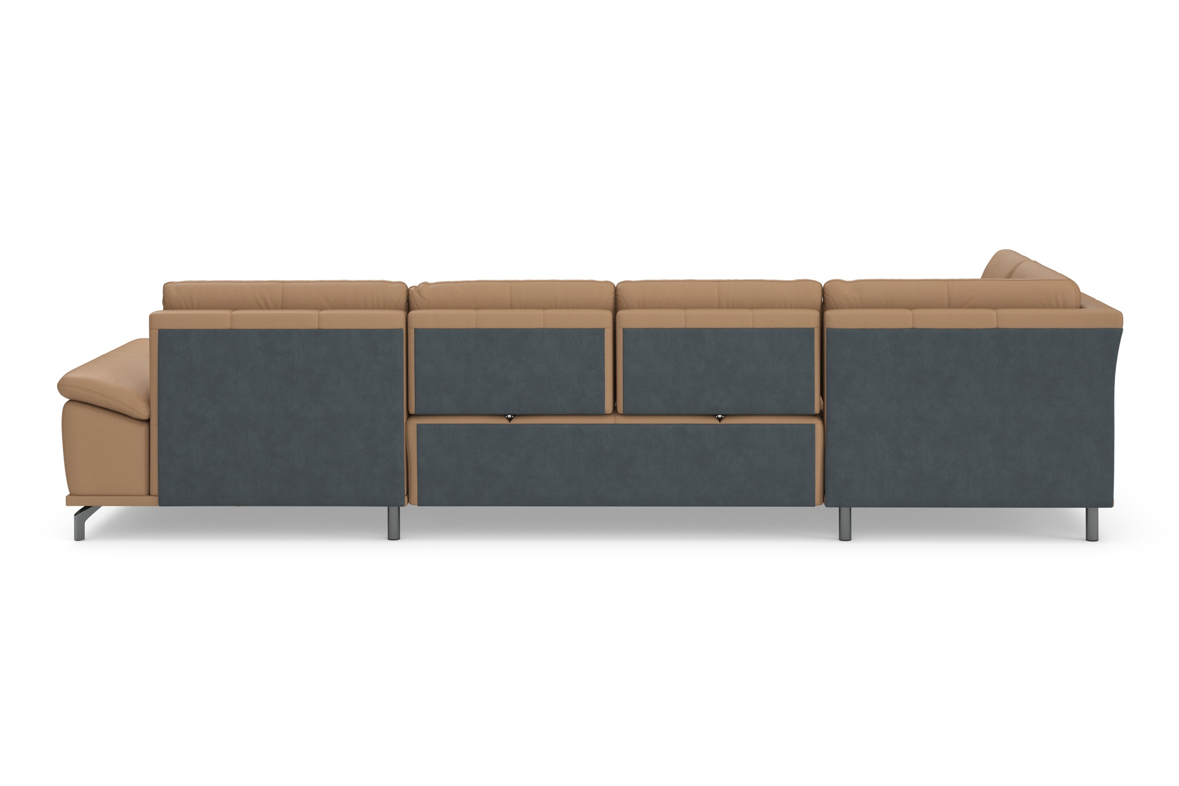 Places of Style Wohnlandschaft »Costello U-Form, mit Sitztiefenverstellung, Armteilverstellung und«, 3 Nierenkissen, optional Bettfunktion und Bettkasten